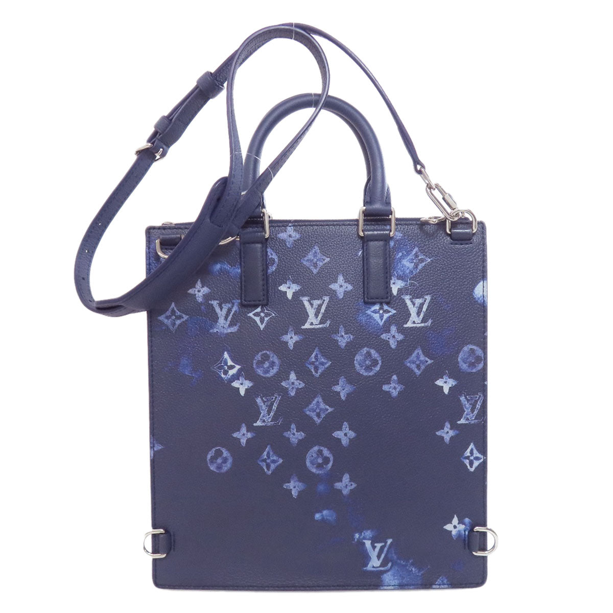 Louis Vuitton Handbag M57843 Monogram Canvas Blue Sac Plat Messenger Monogram Watercolor