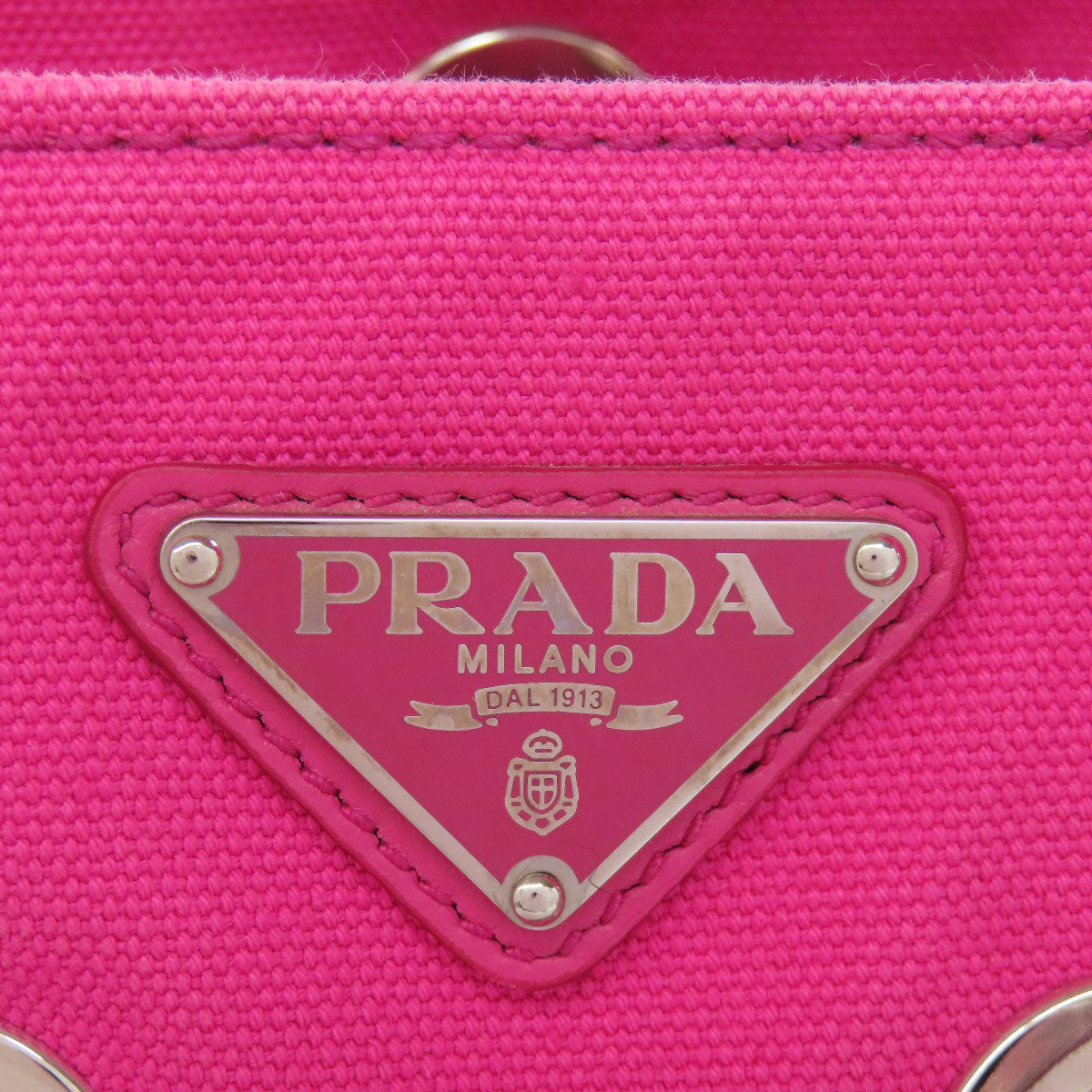 Prada Handbag 1Bg439 Canvas Pink Kanapamini Punching 2Way
