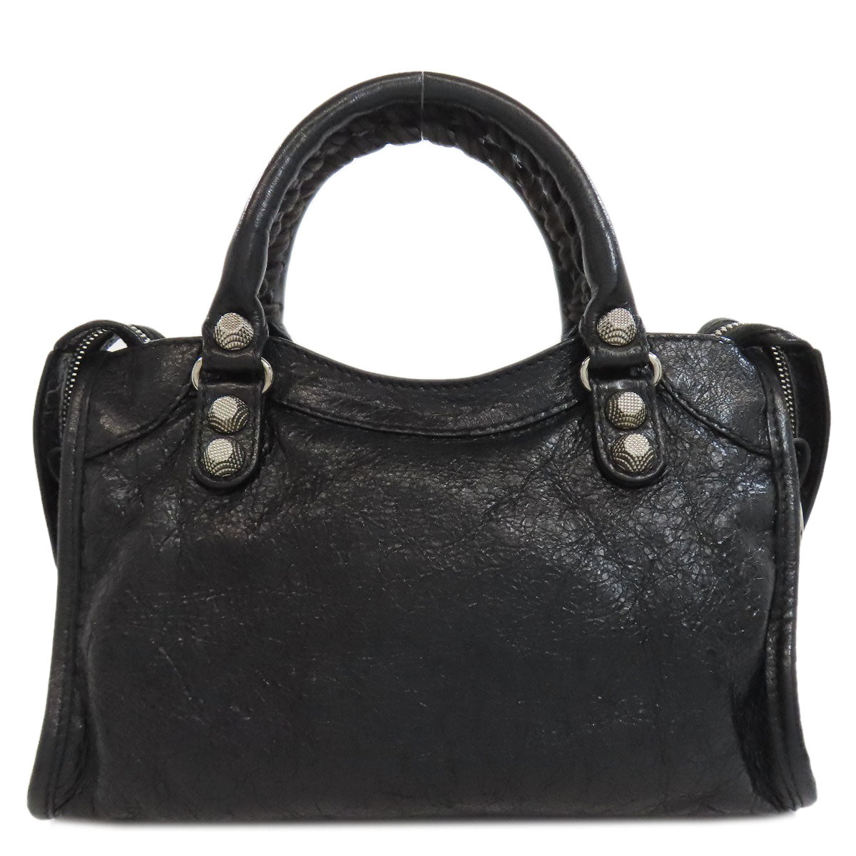 Balenciaga Handbag 519938 Calfskin Black Mini City 2Way