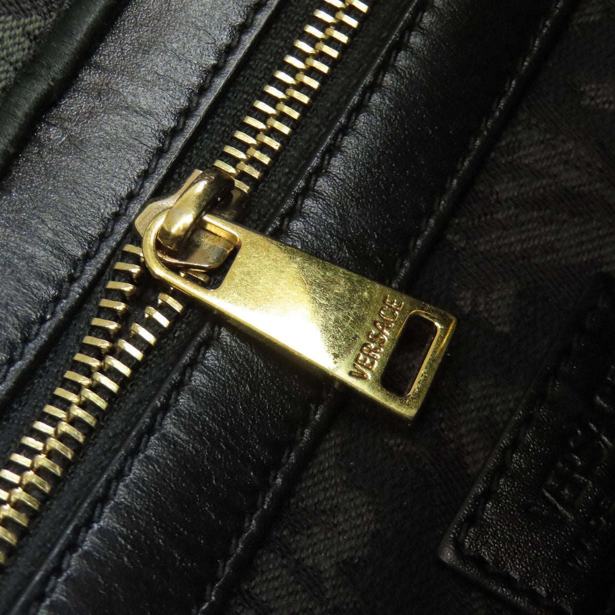 Versace Handbag Canvas Green 2Way