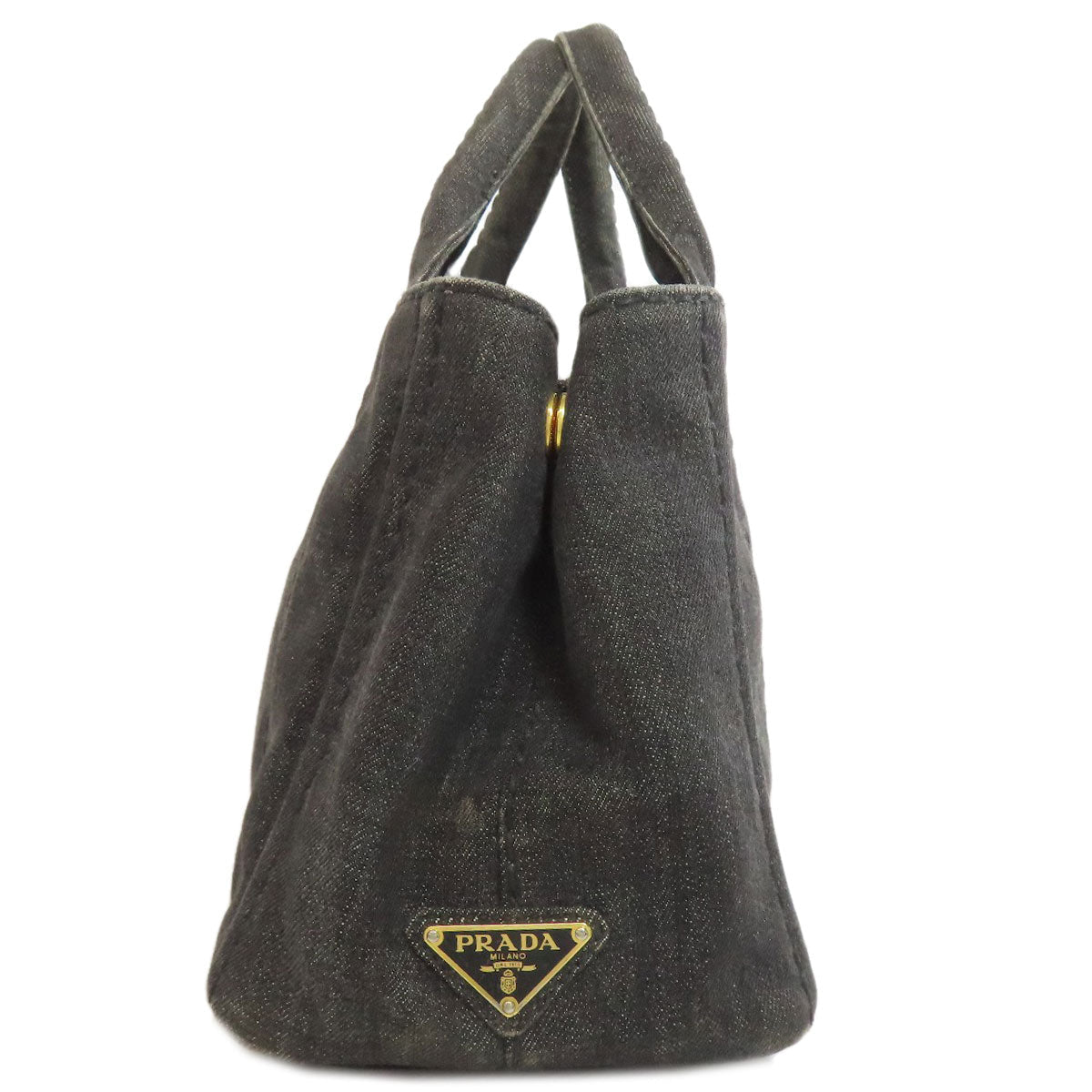 Prada Tote Bag Denim Black Canapa Mini 2 Way