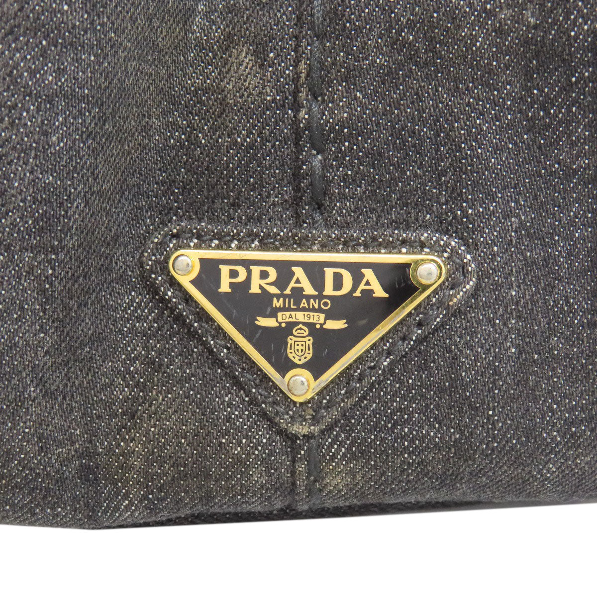 Prada Tote Bag Denim Black Canapa Mini 2 Way