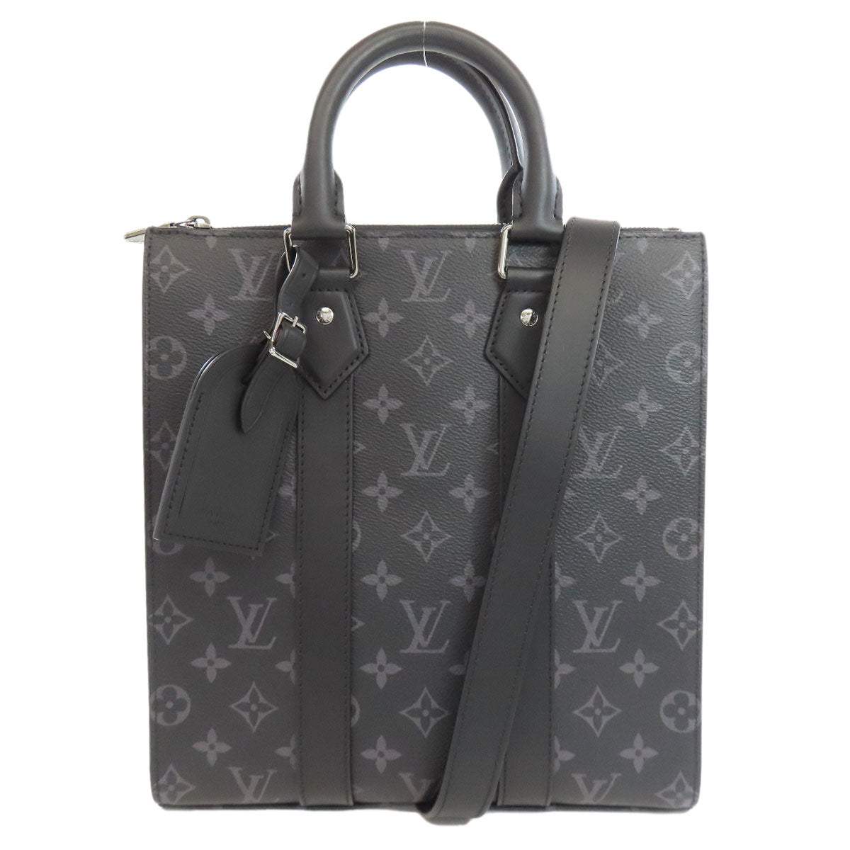 Louis Vuitton Shoulder Bag M46456 Monogram Eclipse Gray Sac Plat Cloth