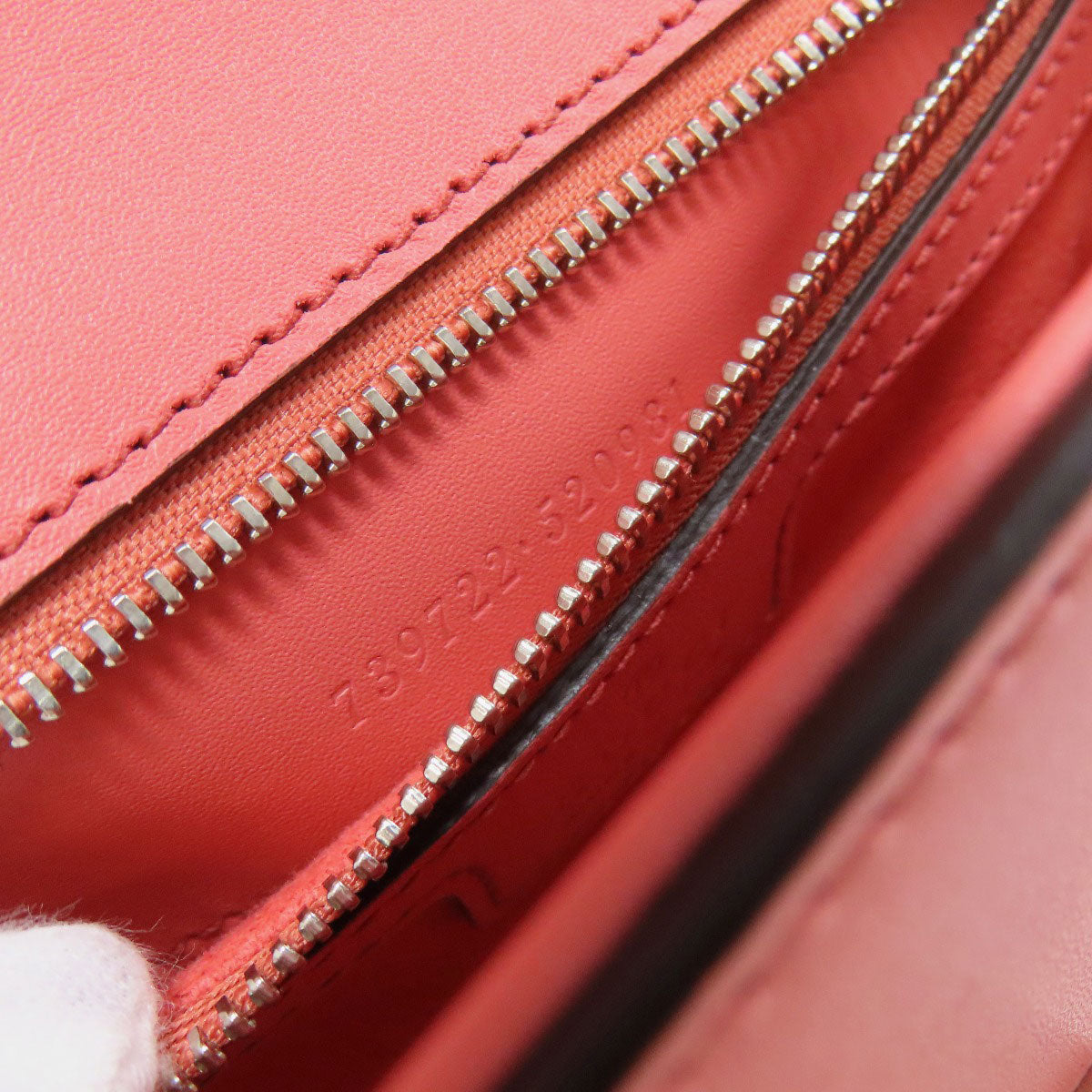 Gucci Shoulder Bag 379722 Leather Pink Double G Logo Mini Chain Shoulder 2Way