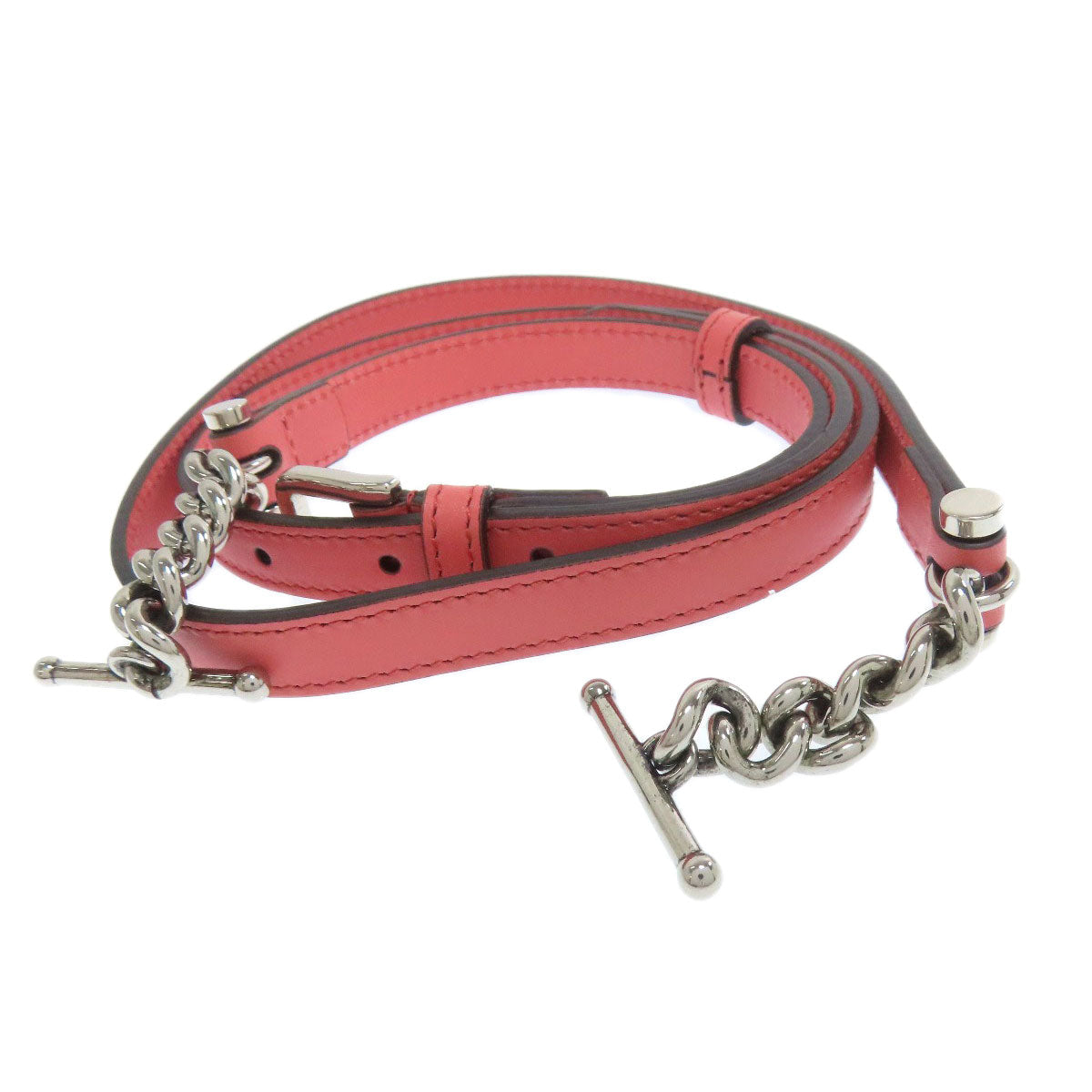 Gucci Shoulder Bag 379722 Leather Pink Double G Logo Mini Chain Shoulder 2Way