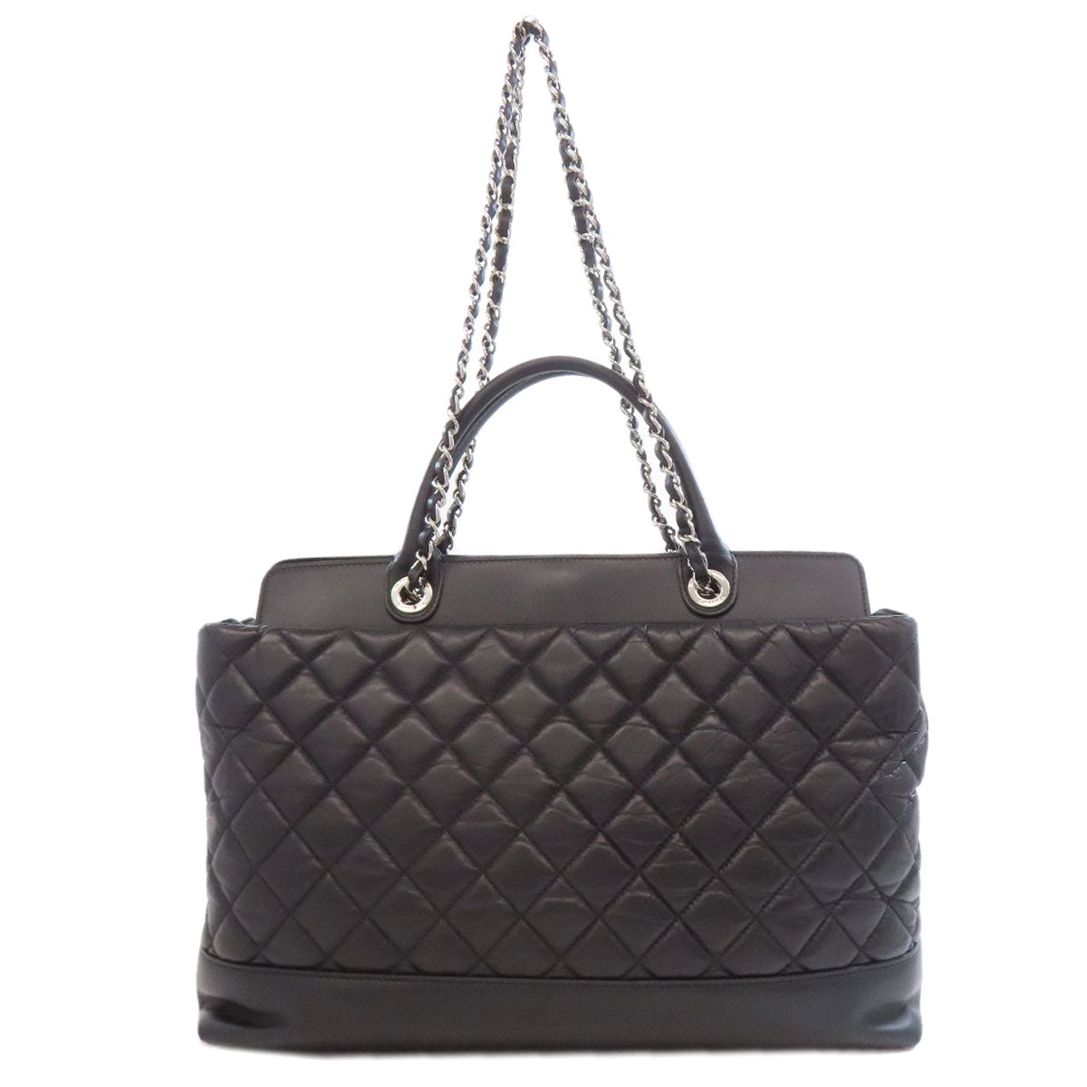 Chanel Tote Bag Leather Black Quilting Matrasse 2Way