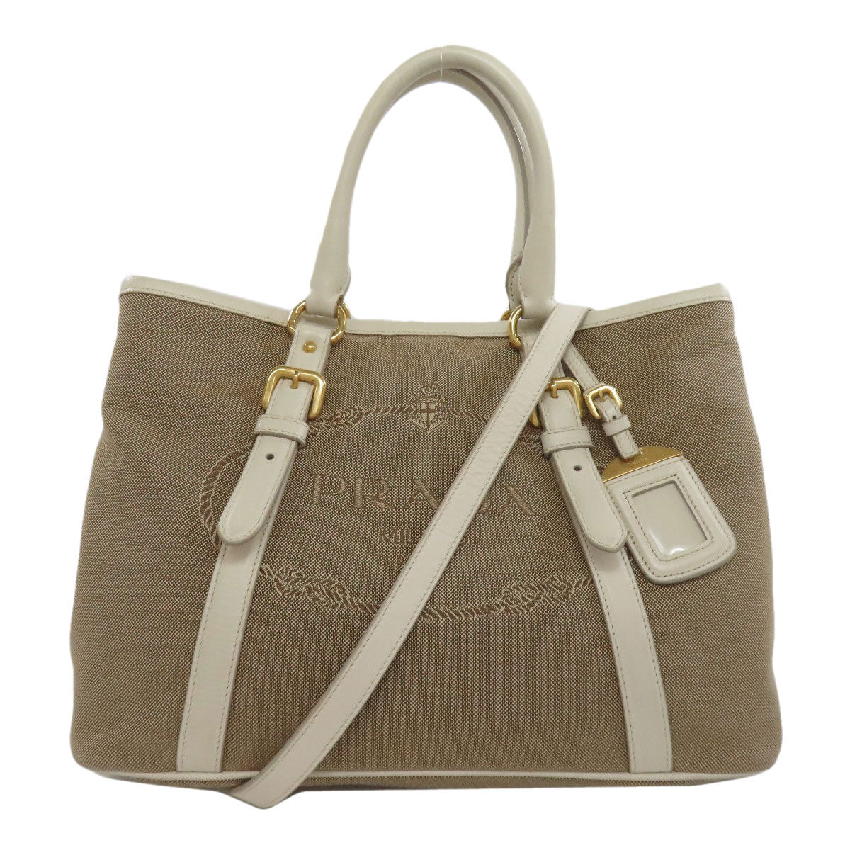 Prada Tote Bag Bn2832 Canvas Brown 2Way