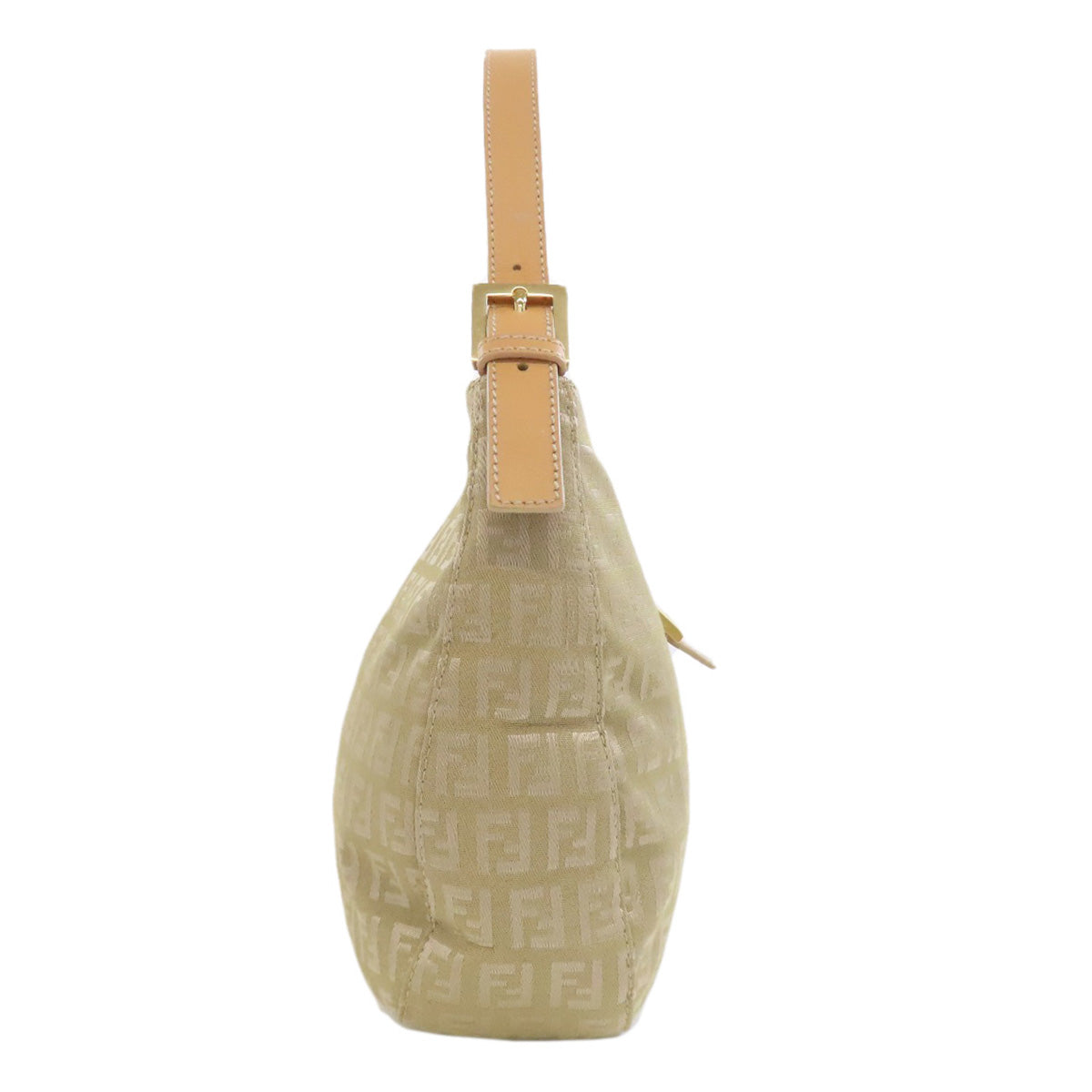 Fendi Handbag Canvas Beige Zucca Pattern