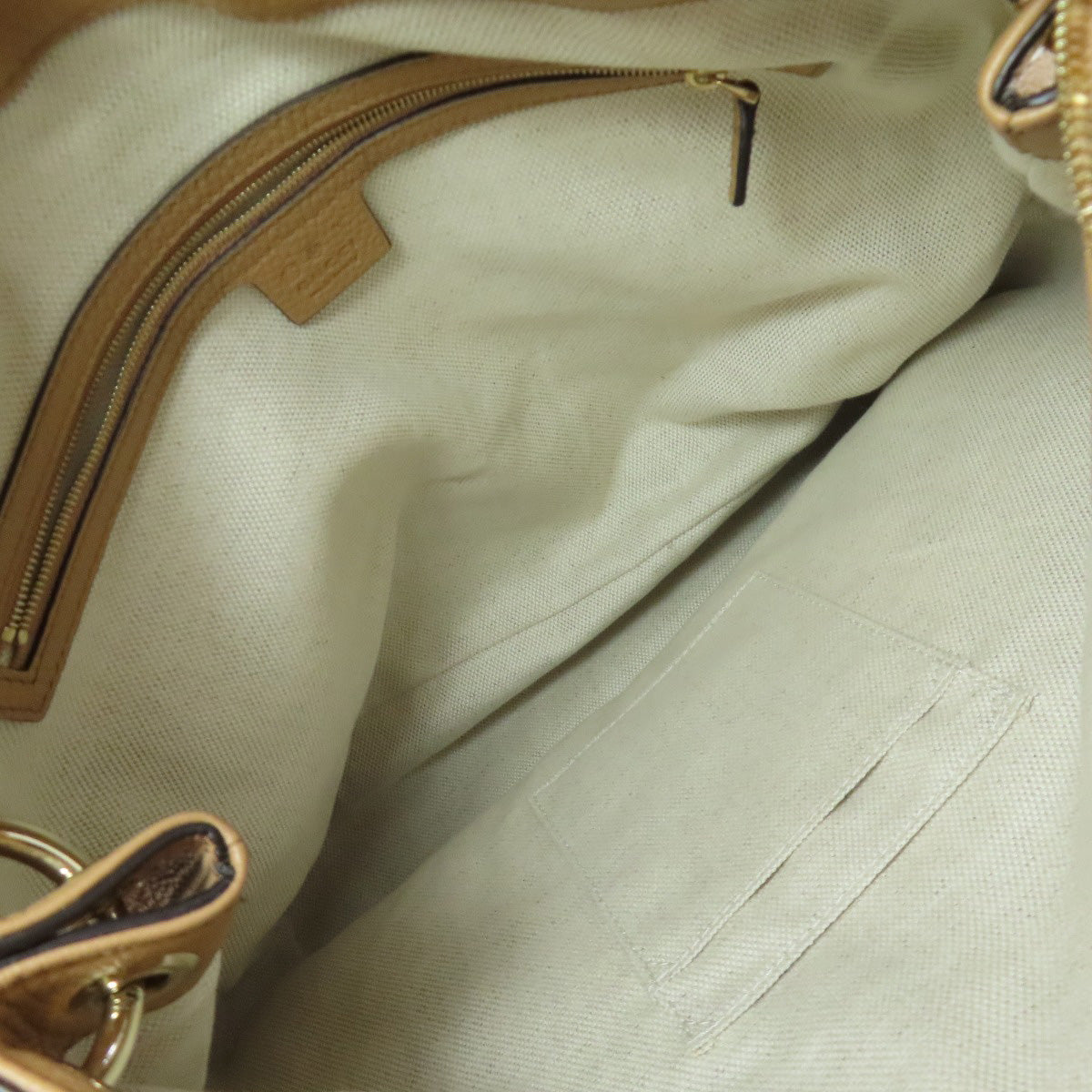 Gucci Tote Bag 536194 Leather Beige Outlet One Belt Interlocking G