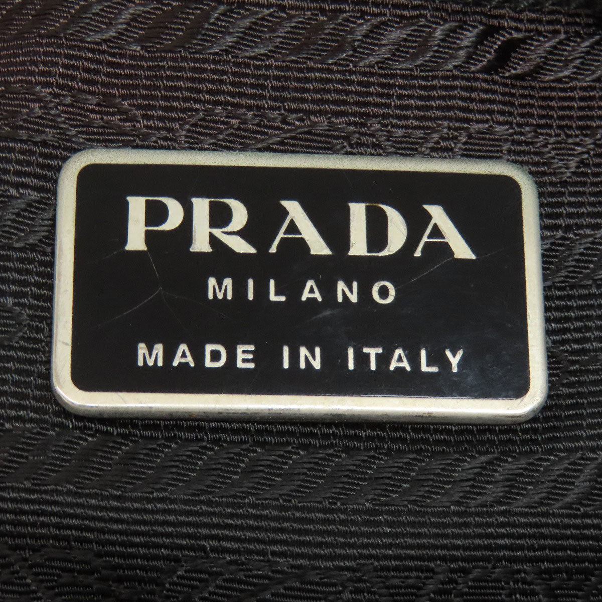 Prada Shoulder Bag Nylon Black Logometal