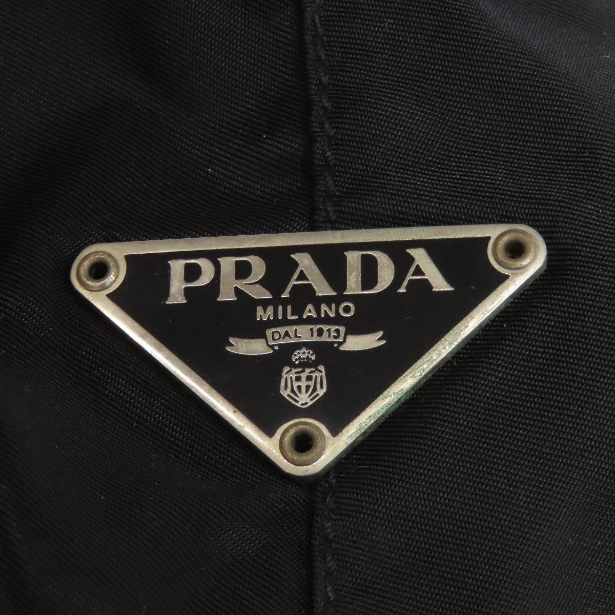Prada Shoulder Bag Nylon Black Logometal