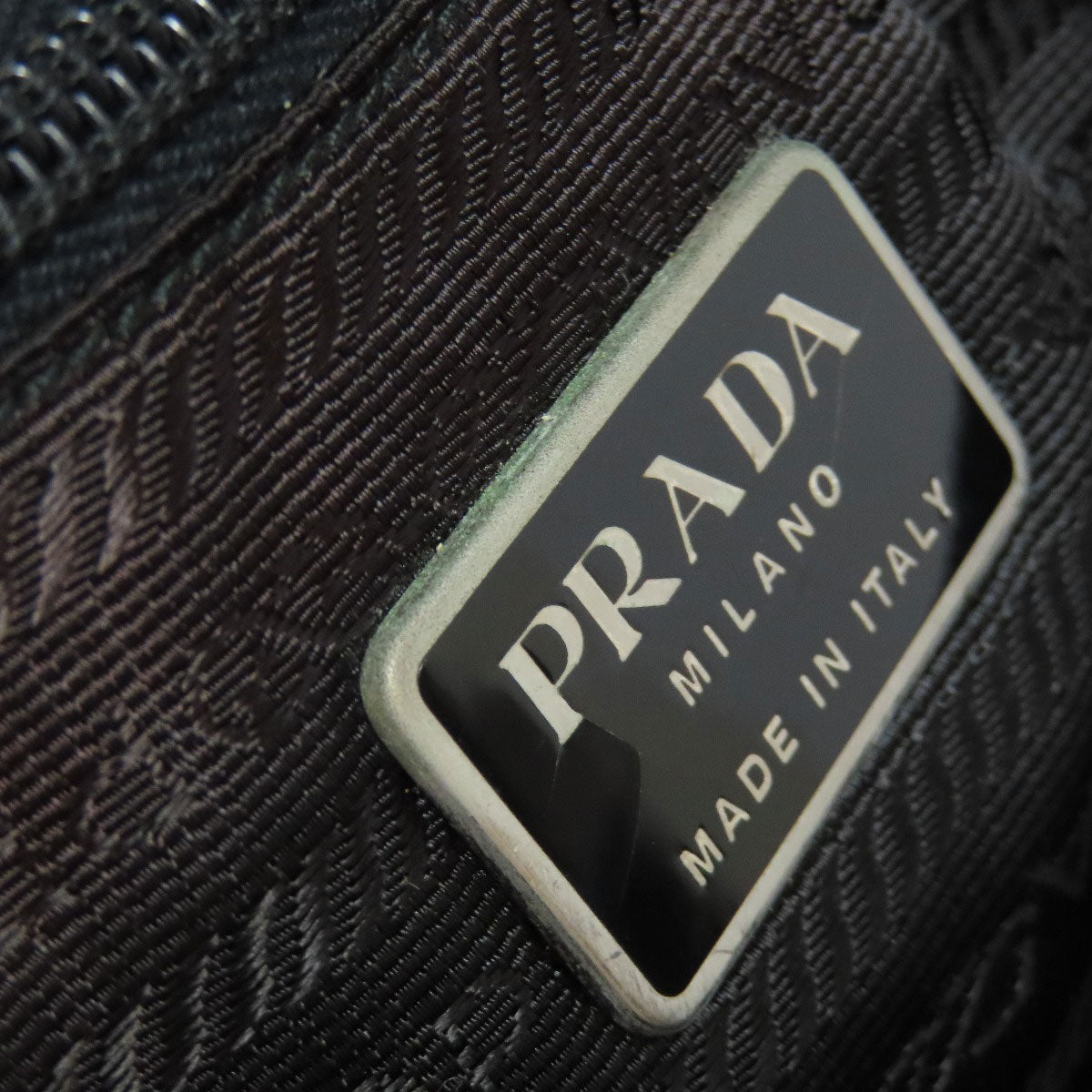Prada Shoulder Bag Nylon Black Logometal
