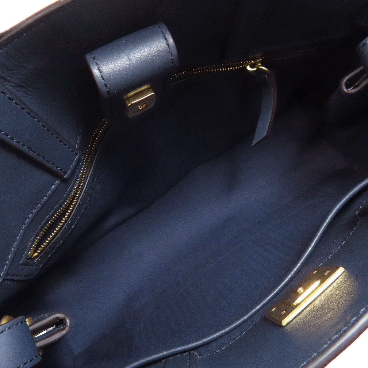 Mulberry Handbag Leather Navy 2Way