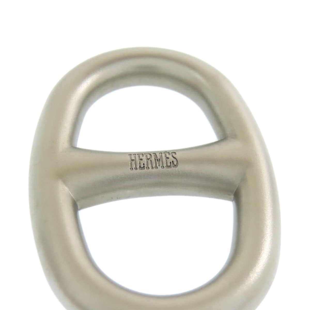 Hermes Scarf Ring Metallic Silver Chene Dunkle