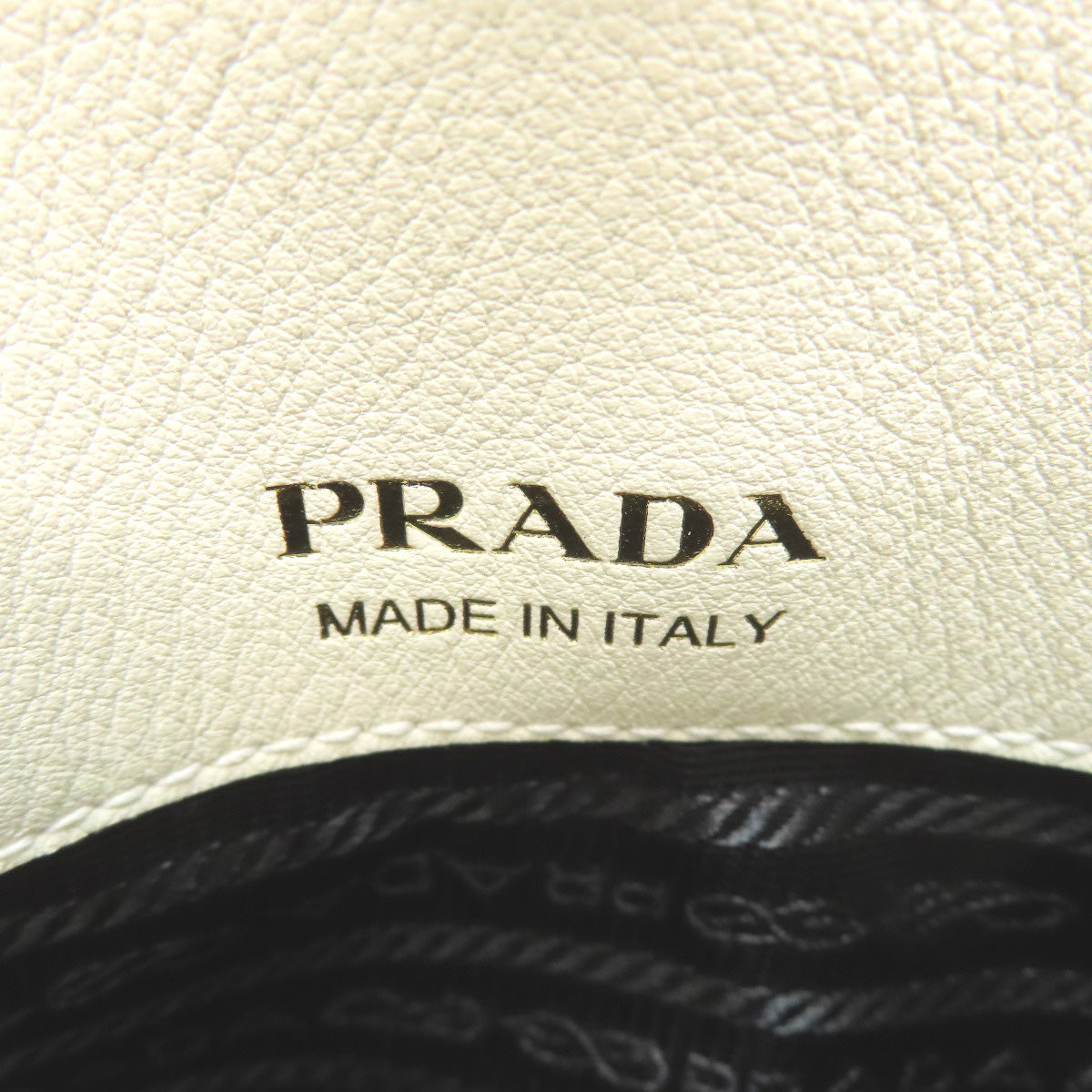 Prada Tote Bag Calfskin White Logometal