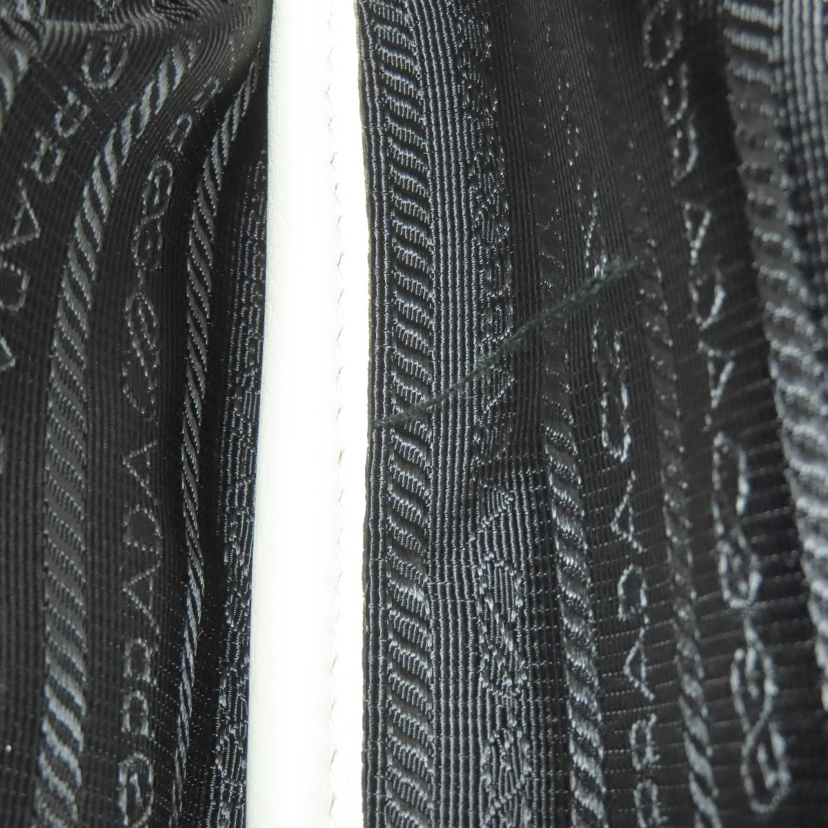 Prada Tote Bag Calfskin White Logometal
