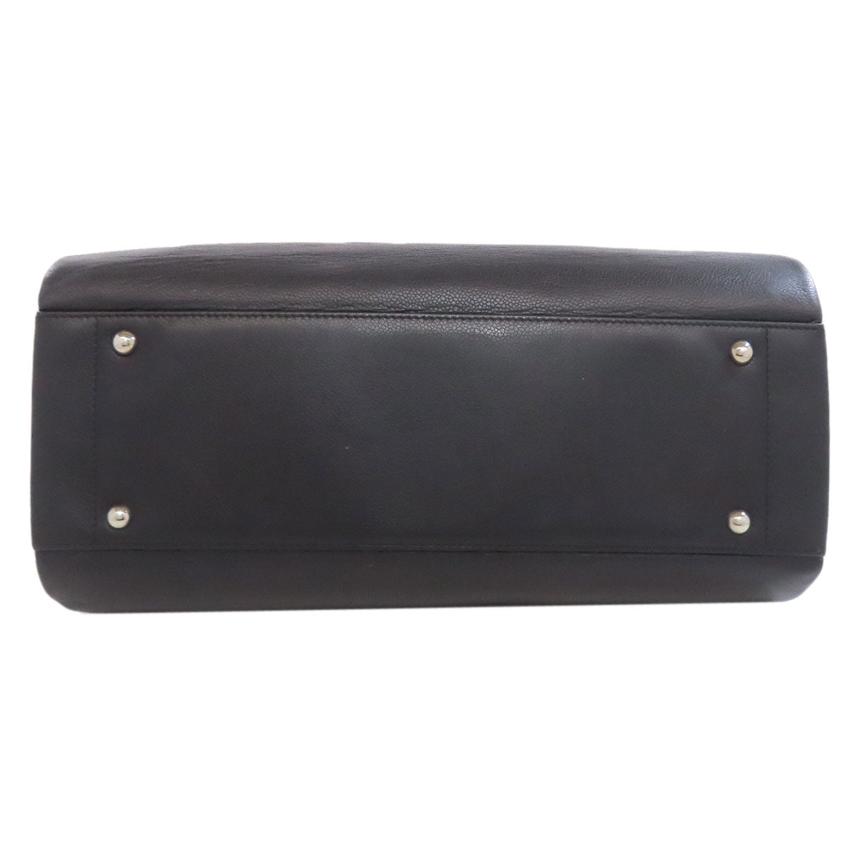Chanel Tote Bag Grained Calfskin Skin Black Coco Mark