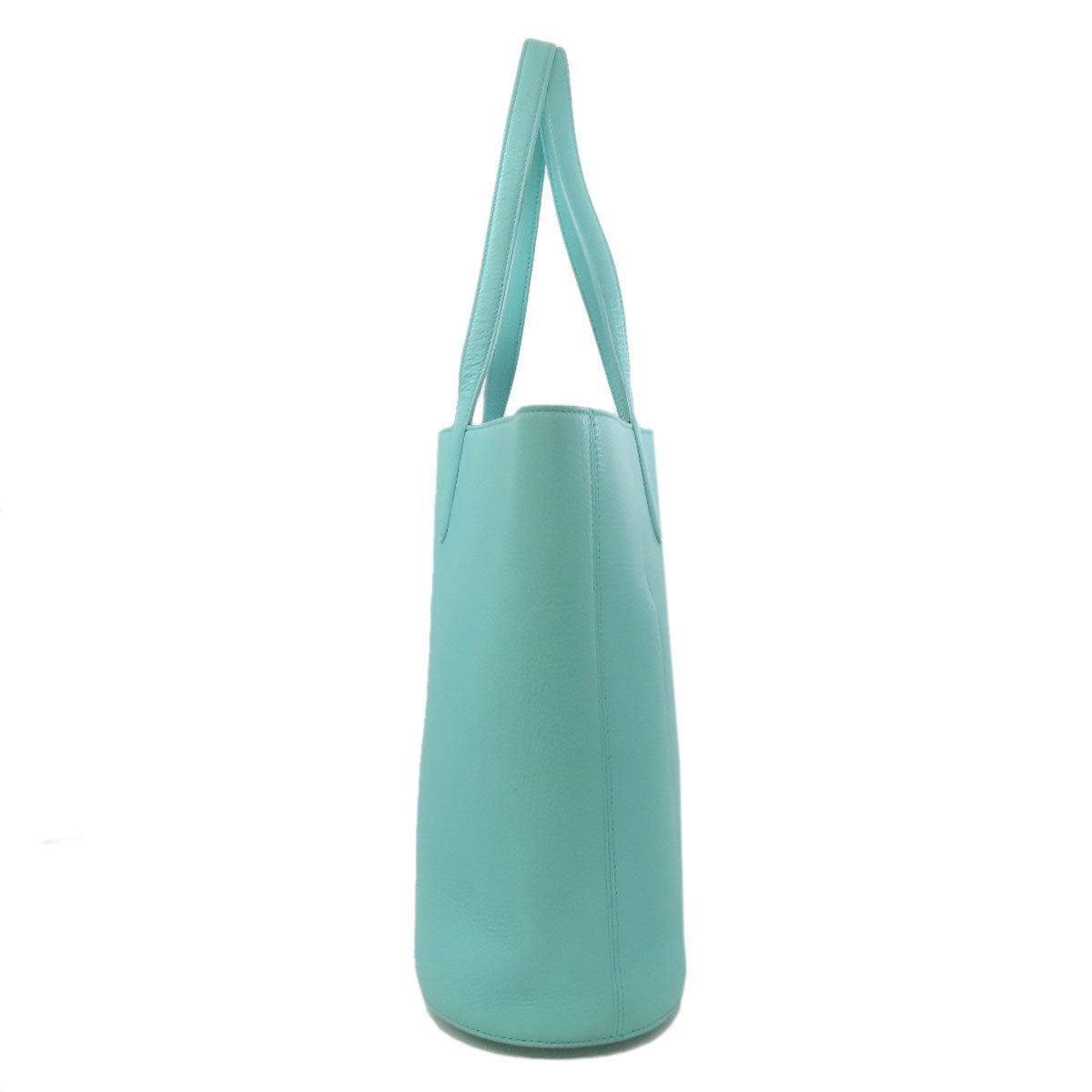 Tiffany&Co. Tote Bag Leather Blue Logo