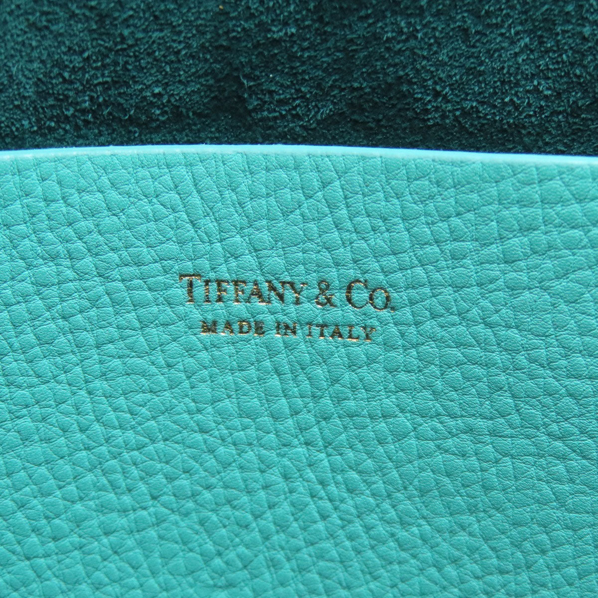 Tiffany&Co. Tote Bag Leather Blue Logo