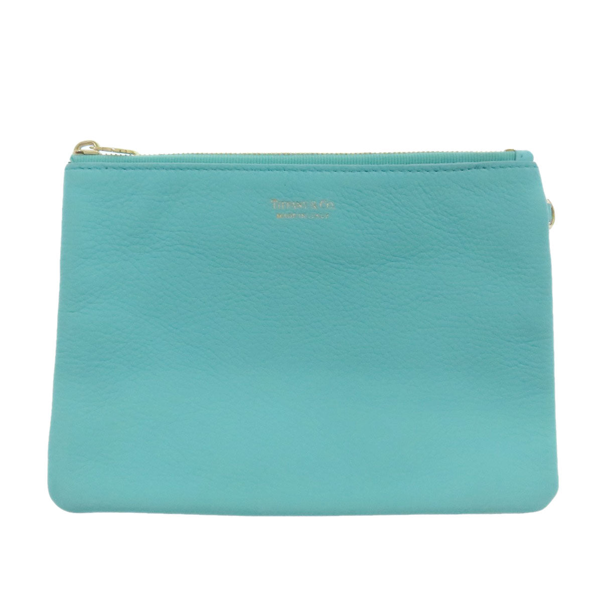 Tiffany&Co. Tote Bag Leather Blue Logo