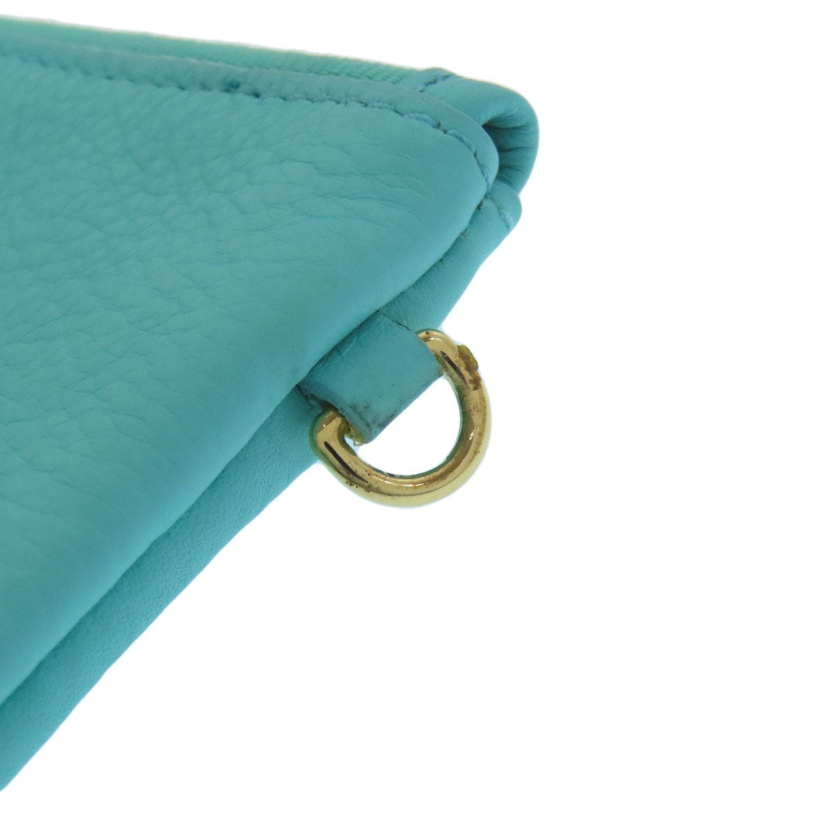 Tiffany&Co. Tote Bag Leather Blue Logo