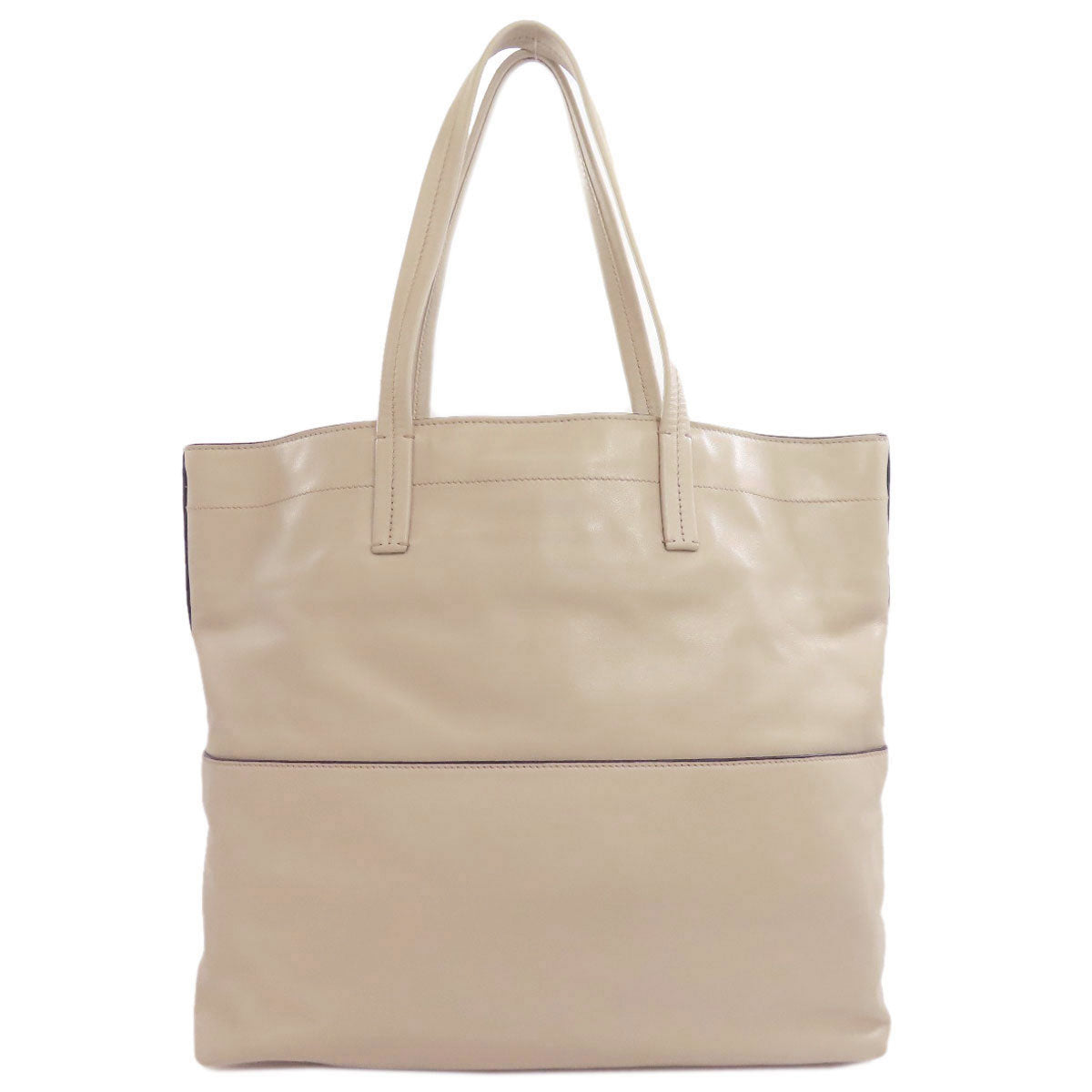 Miumiu Tote Bag Calfskin Beige Logo