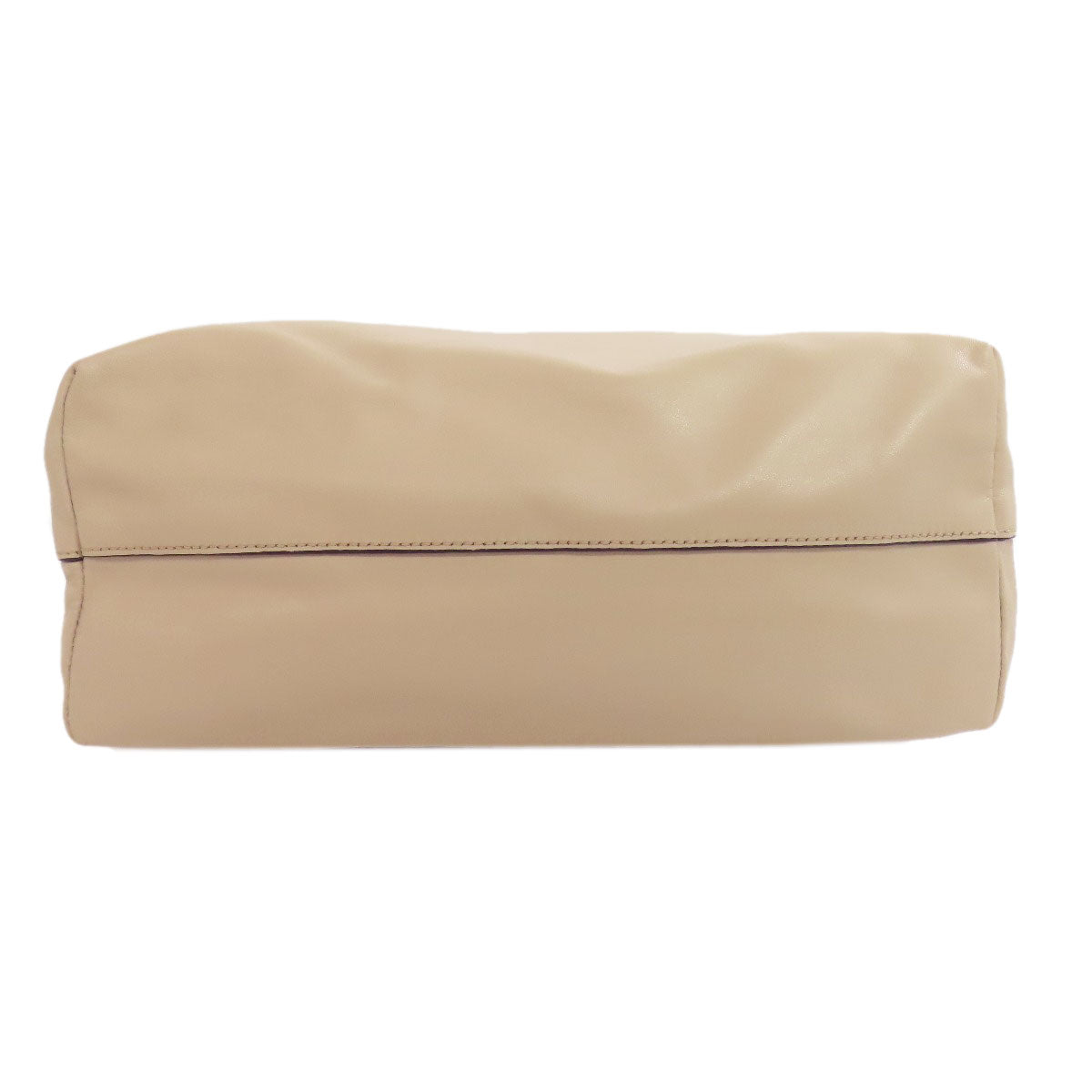 Miumiu Tote Bag Calfskin Beige Logo