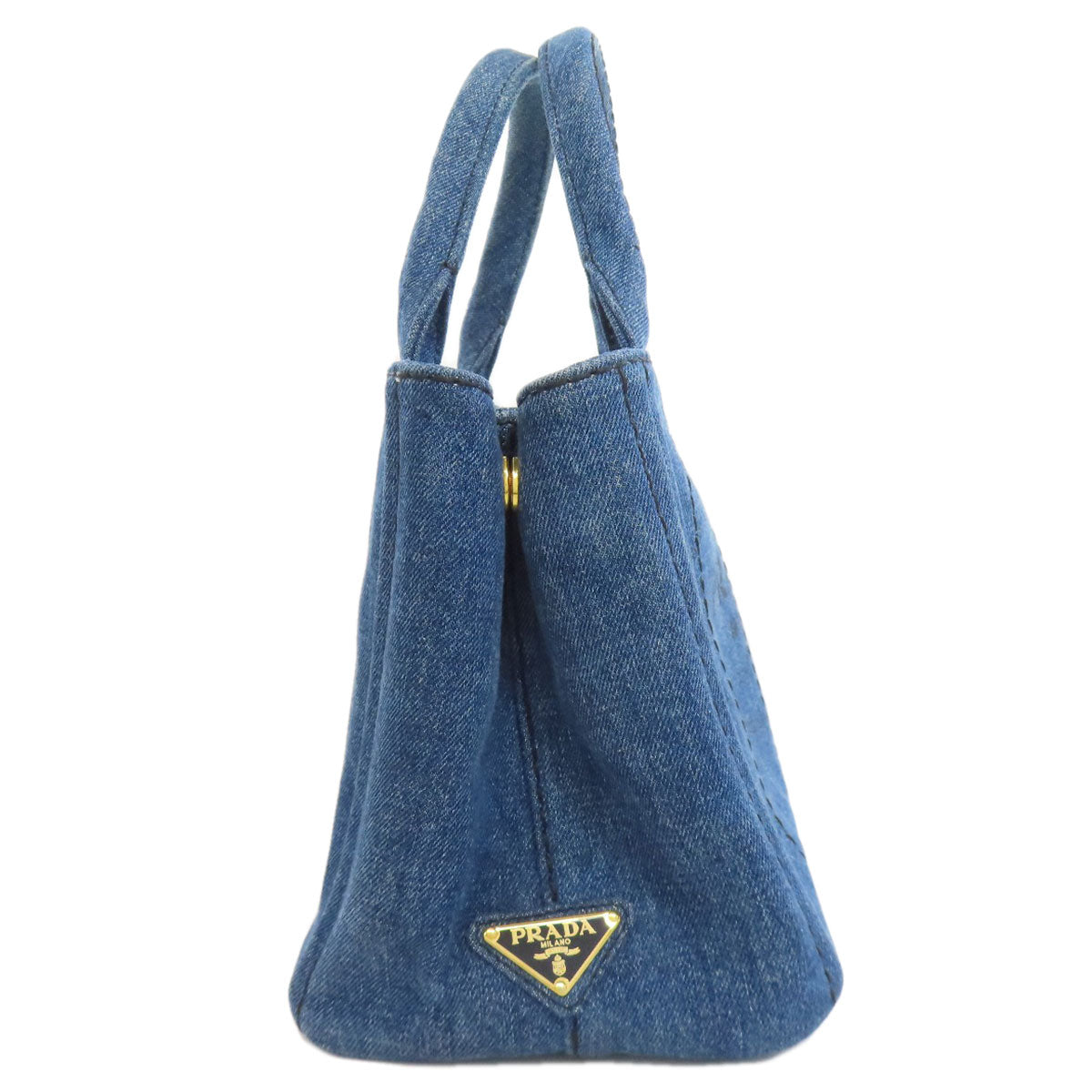 Prada Tote Bag 1Bg439 Denim Blue Canapa Mini 2 Way