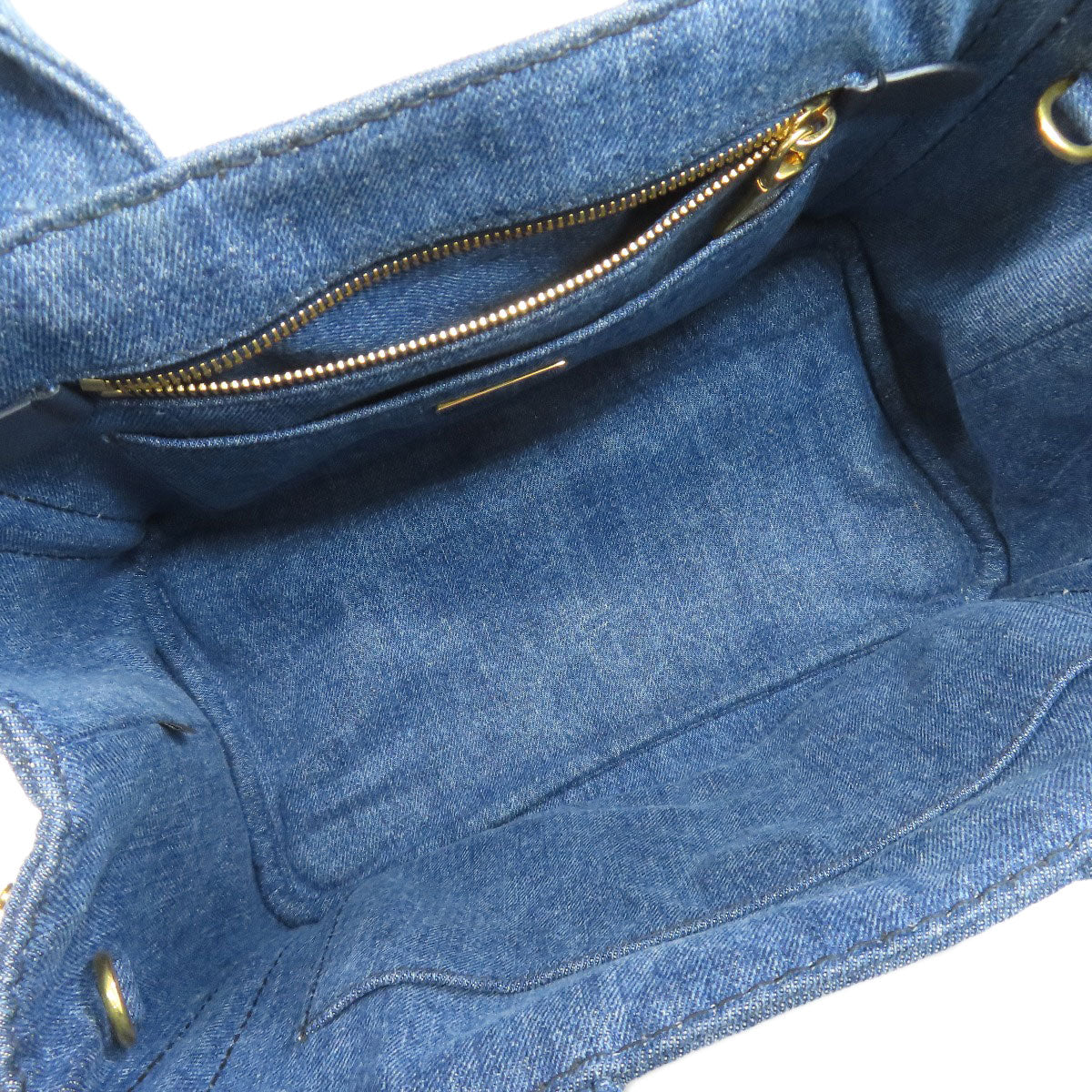 Prada Tote Bag 1Bg439 Denim Blue Canapa Mini 2 Way