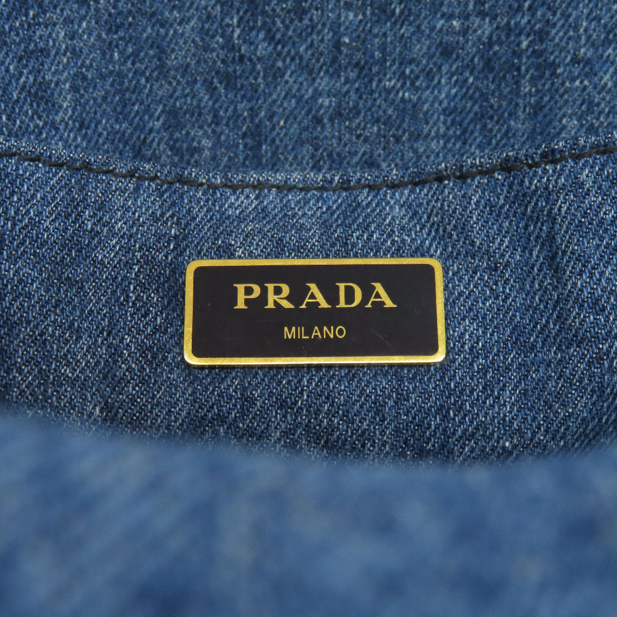 Prada Tote Bag 1Bg439 Denim Blue Canapa Mini 2 Way