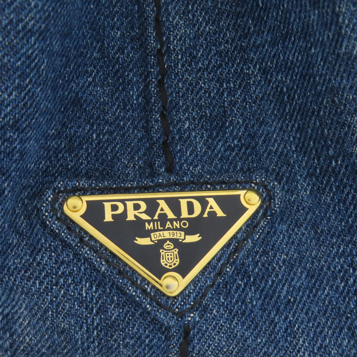 Prada Tote Bag 1Bg439 Denim Blue Canapa Mini 2 Way