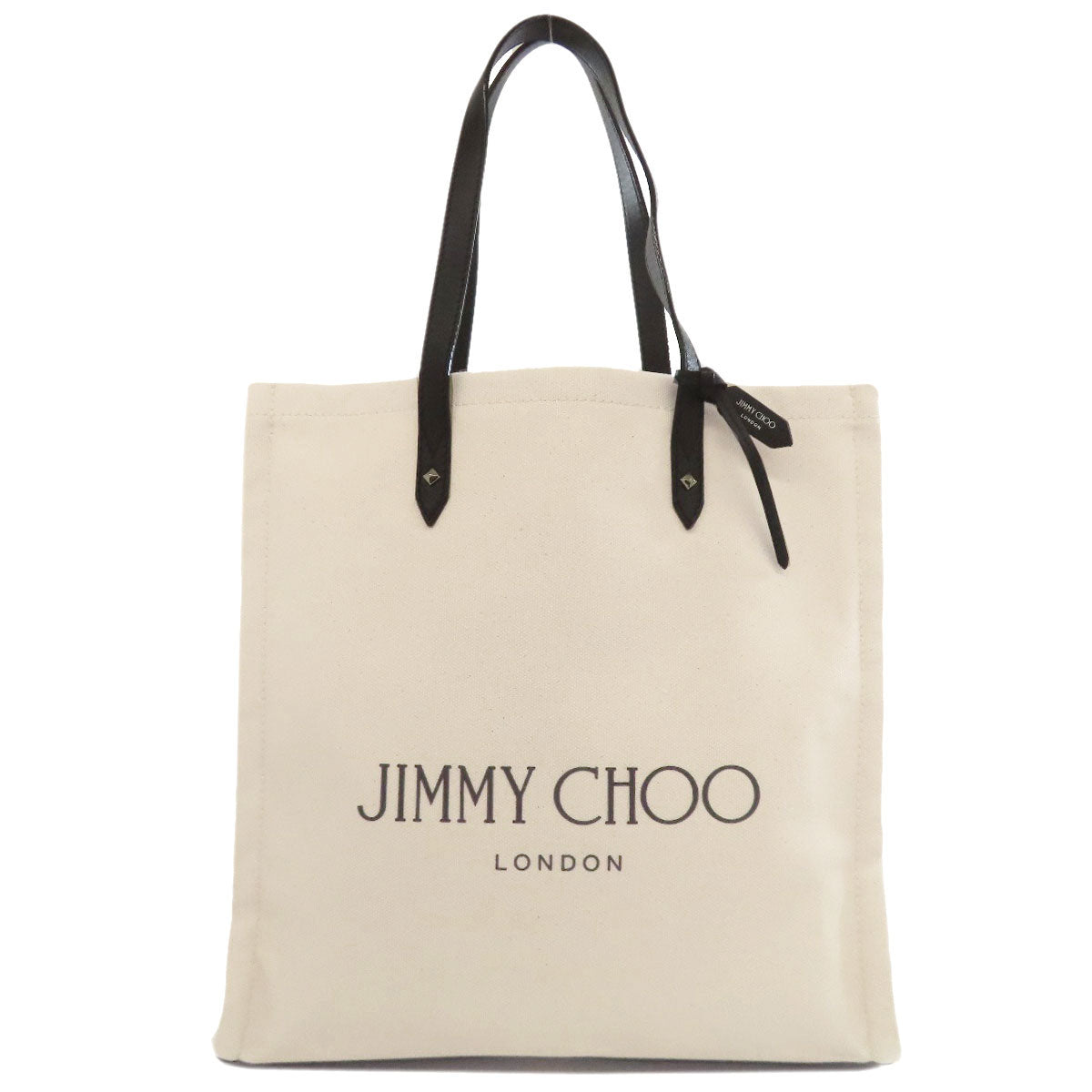 Jimmy Choo Tote Bag Canvas White Logo