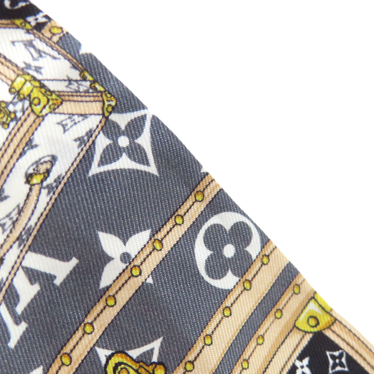 Louis Vuitton Scarf M76442 Silk Black Bando Bb Let'S Go