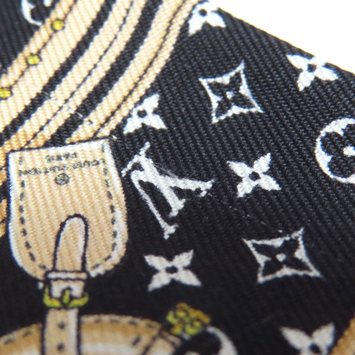 Louis Vuitton Scarf M76442 Silk Black Bando Bb Let'S Go