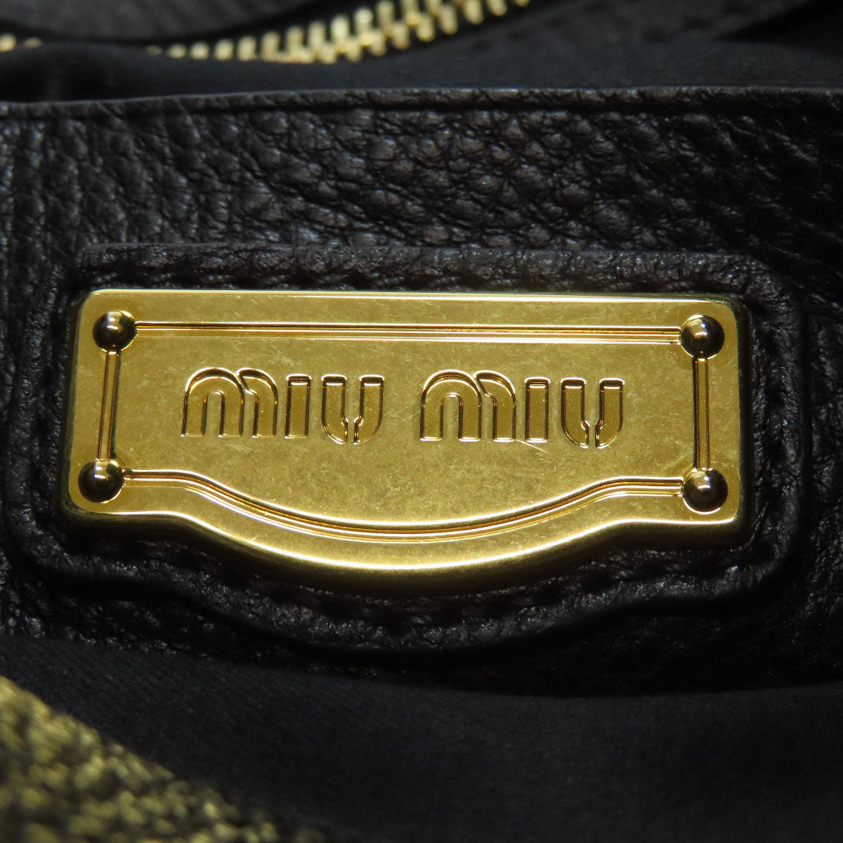 Miumiu Tote Bag Leather Black 2Way