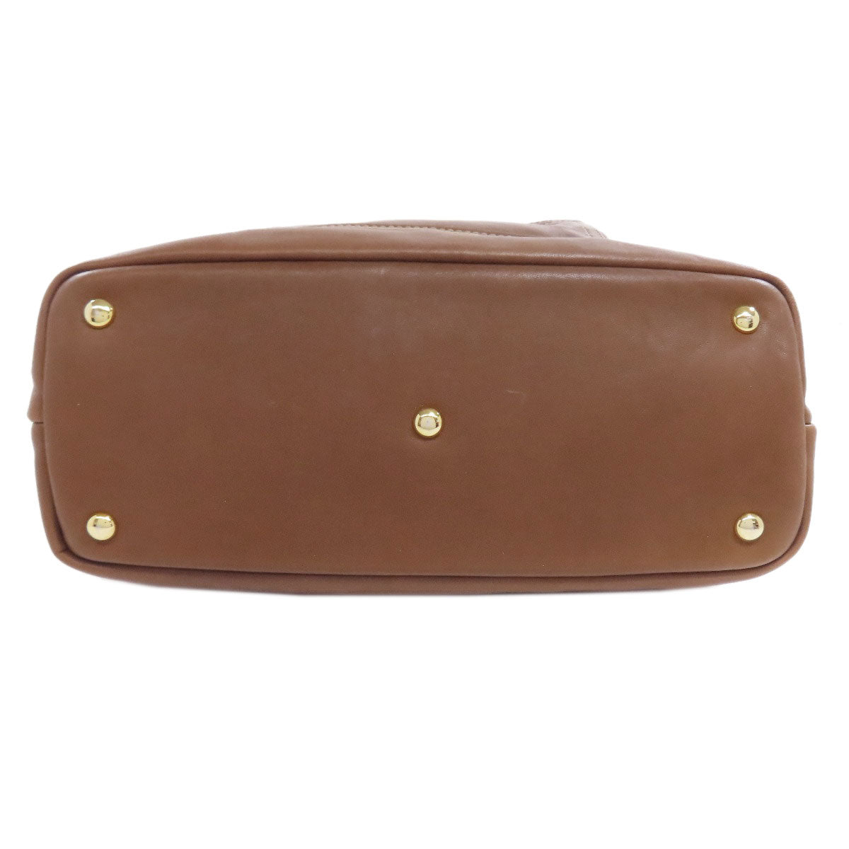 Longchamp Tote Bag Leather Brown Logo