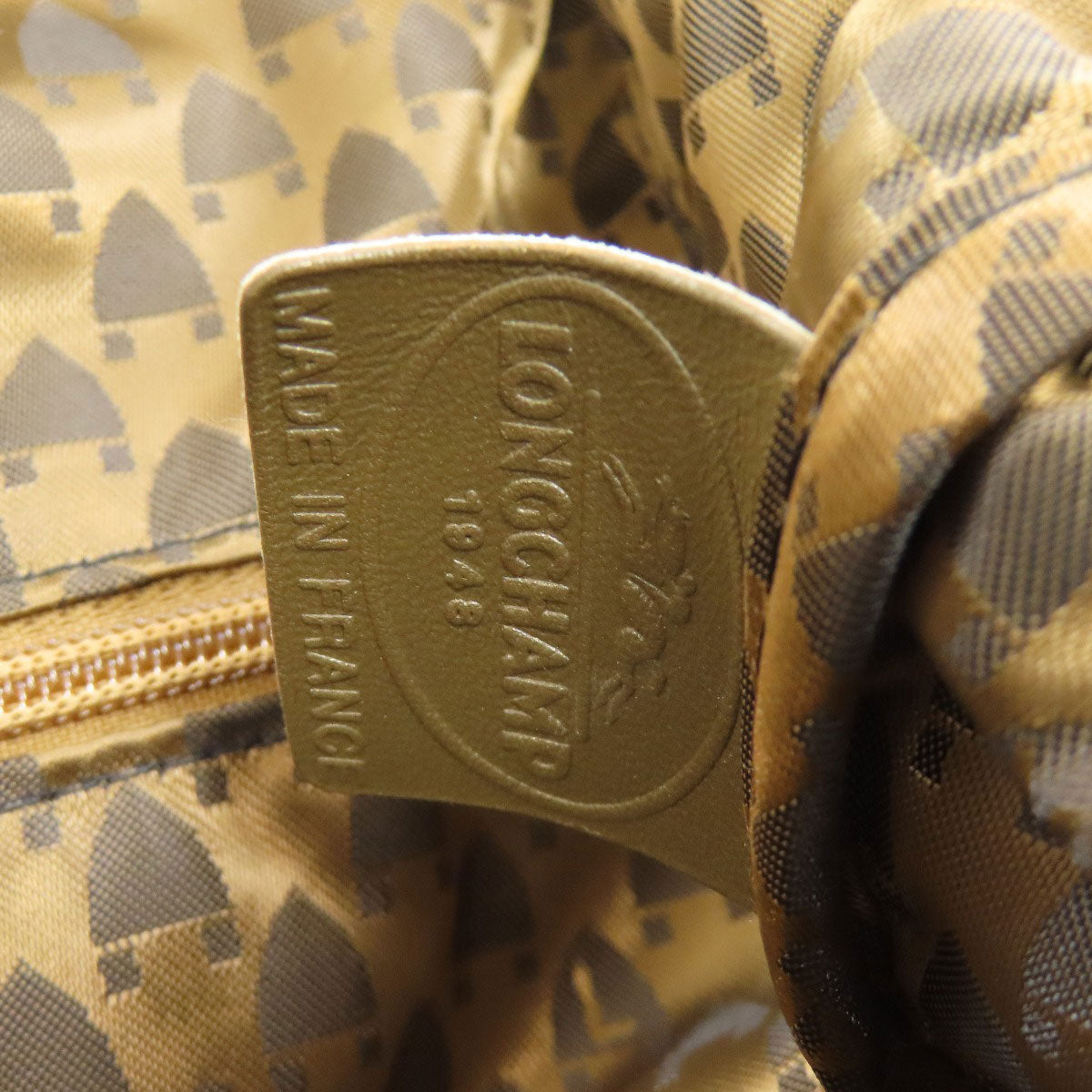 Longchamp Tote Bag Leather Brown Logo
