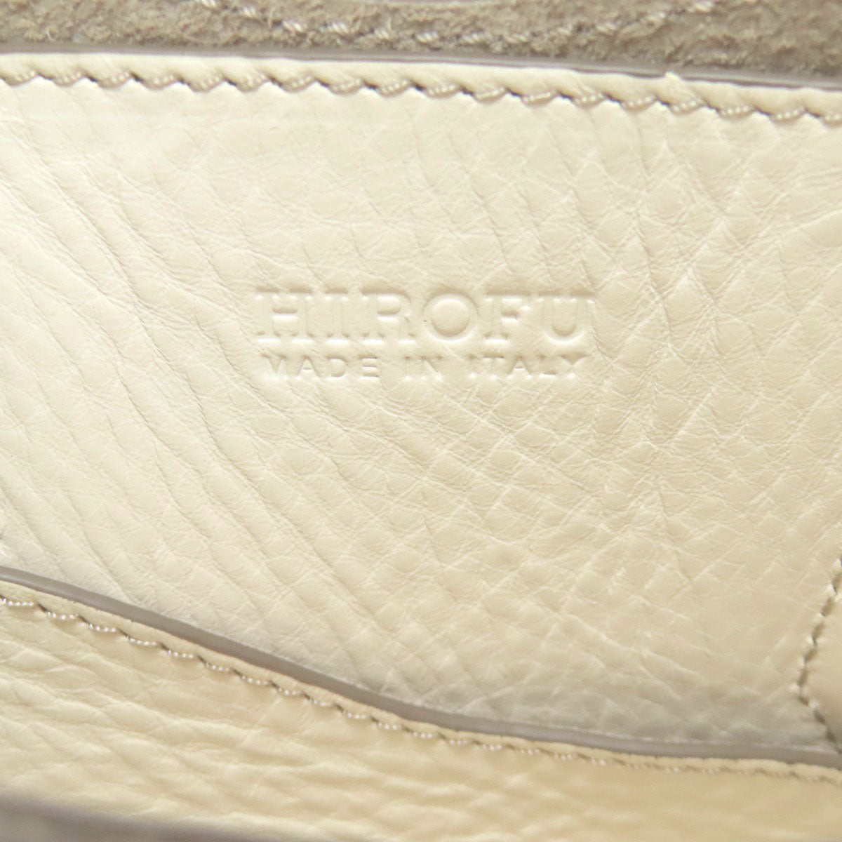 Hirofu Handbag Leather White Simple Design