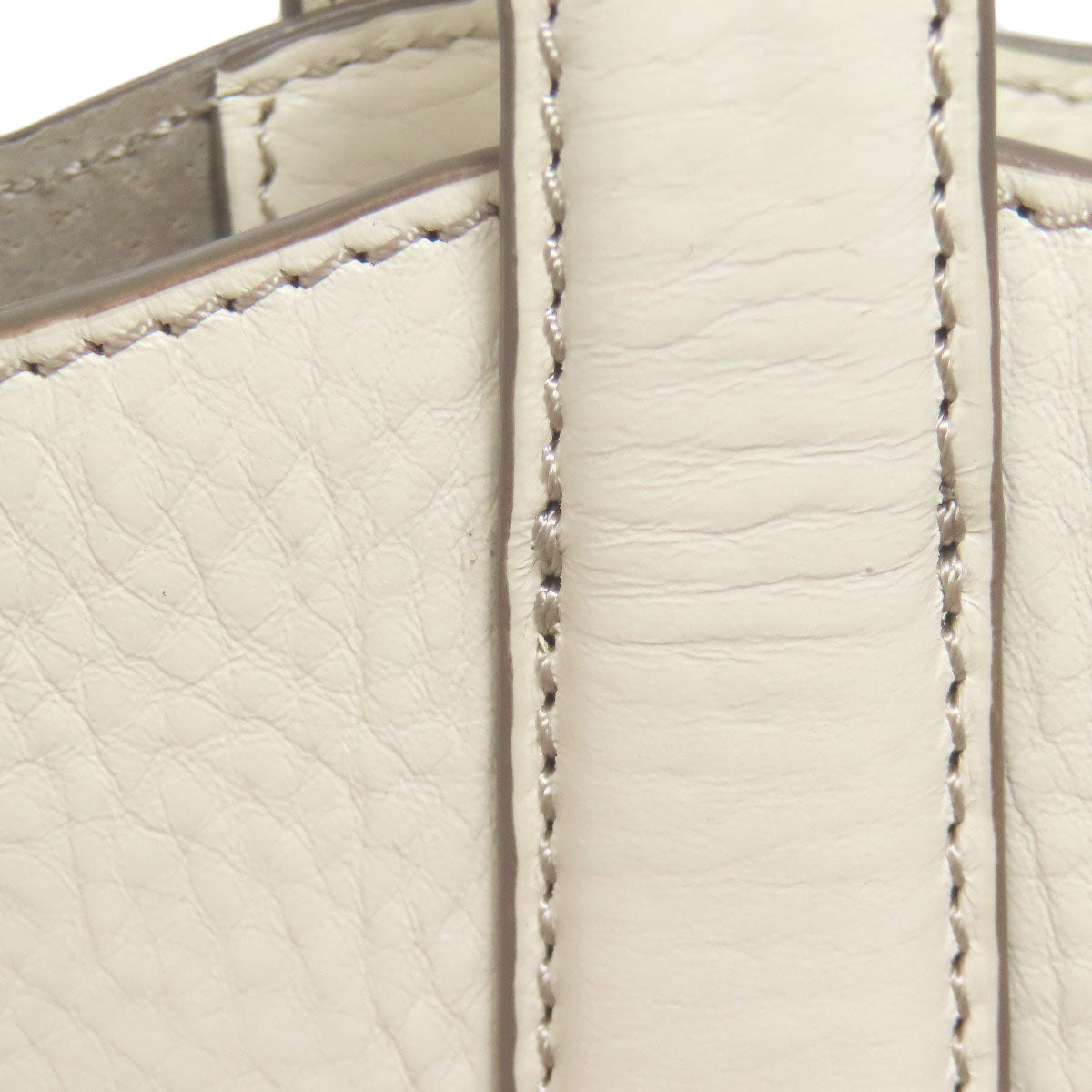 Hirofu Handbag Leather White Simple Design
