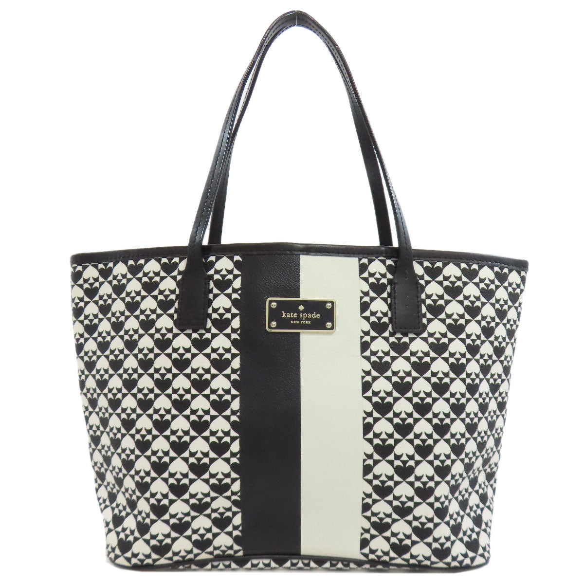 Kate Spade Tote Bag Pvc Black Spade Pattern