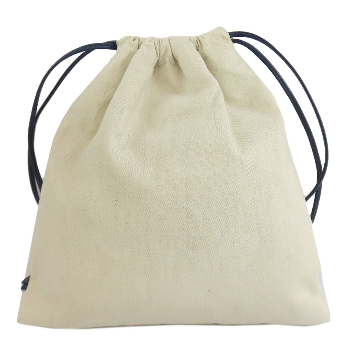Miumiu Accessory Pouch Canvas Beige Drawstring Pouch