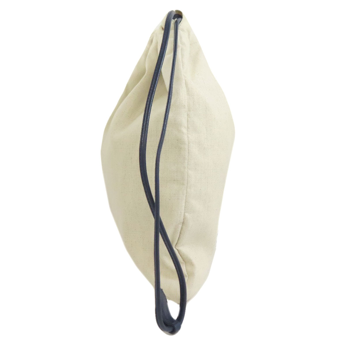 Miumiu Accessory Pouch Canvas Beige Drawstring Pouch