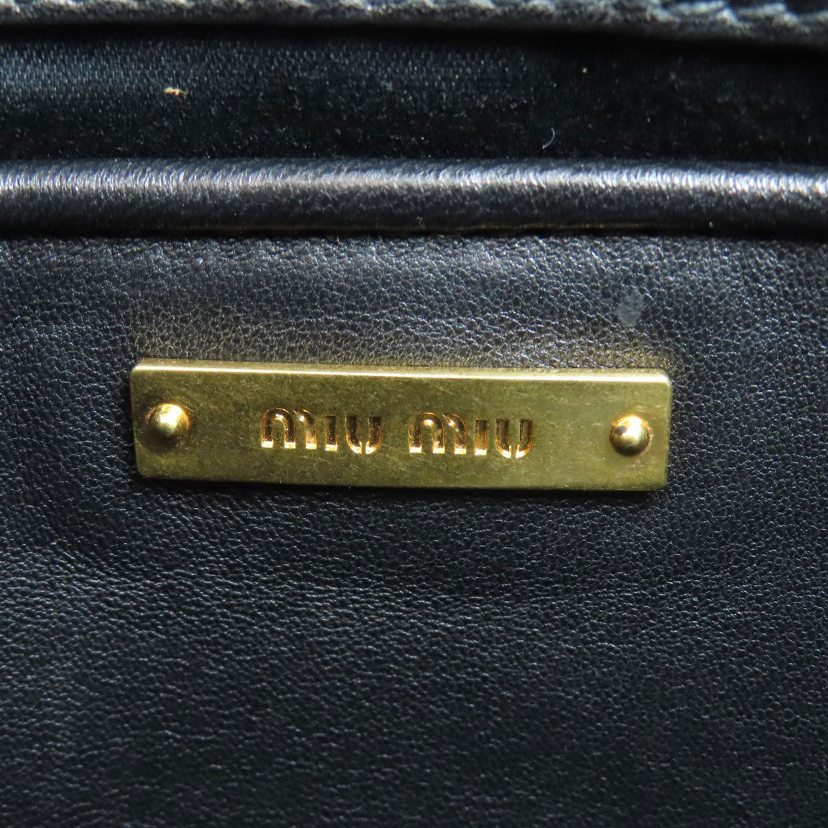 Miumiu Clutch Bag Rp0385 Leather Black Materasse 2Way