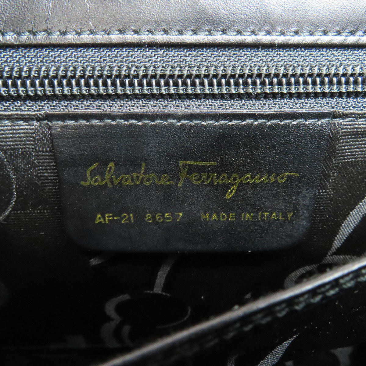 Salvatore Ferragamo Handbag Leather Black Gancinimetal 2Way