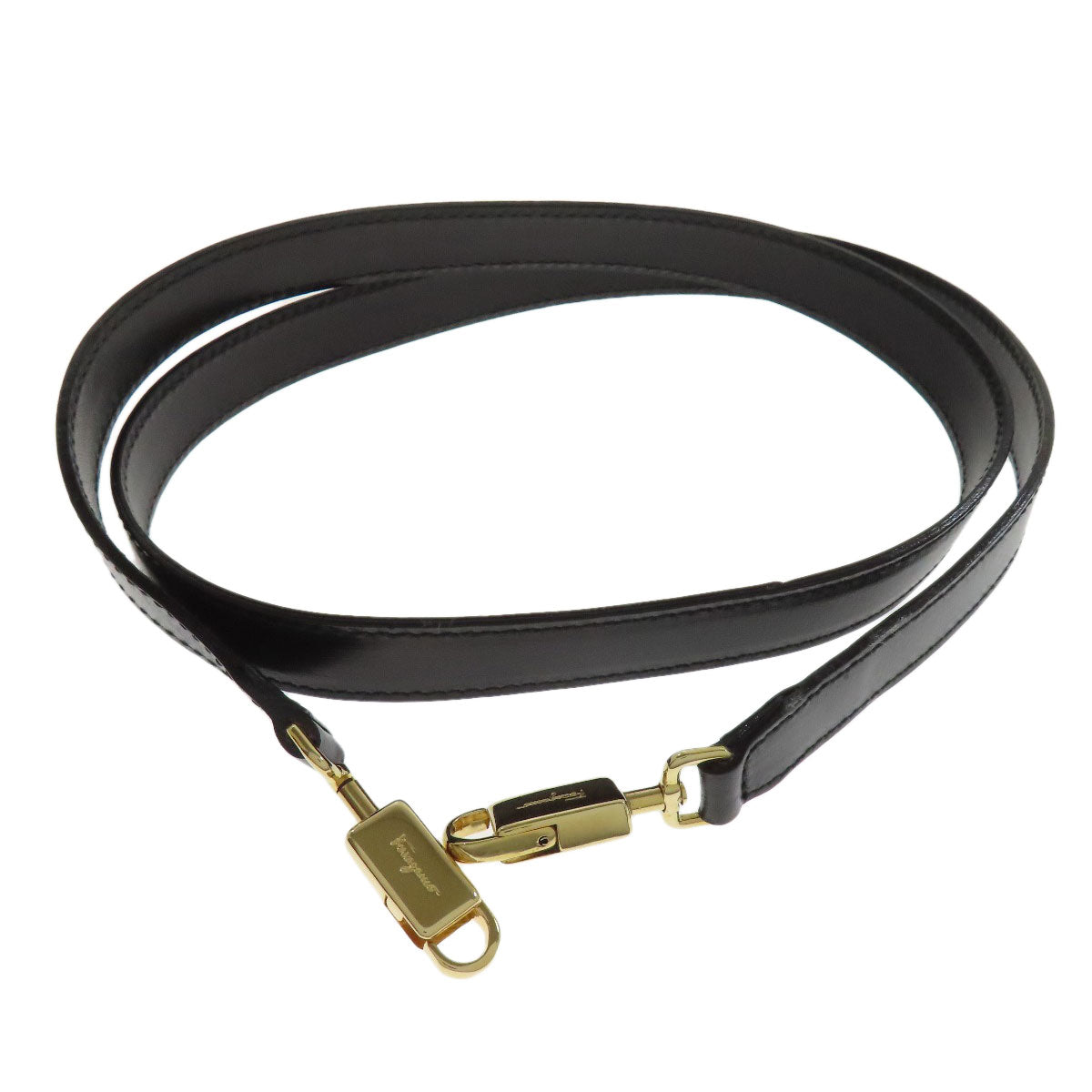 Salvatore Ferragamo Handbag Leather Black Gancinimetal 2Way