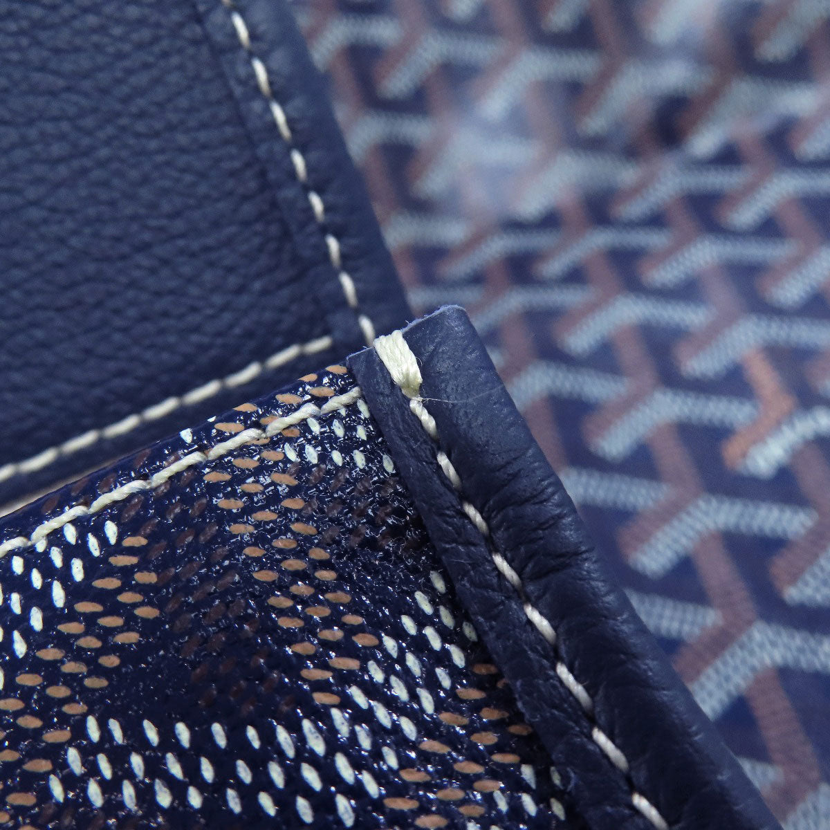 Goyard Tote Bag Coated Canvas Navy Saint Louis Pm