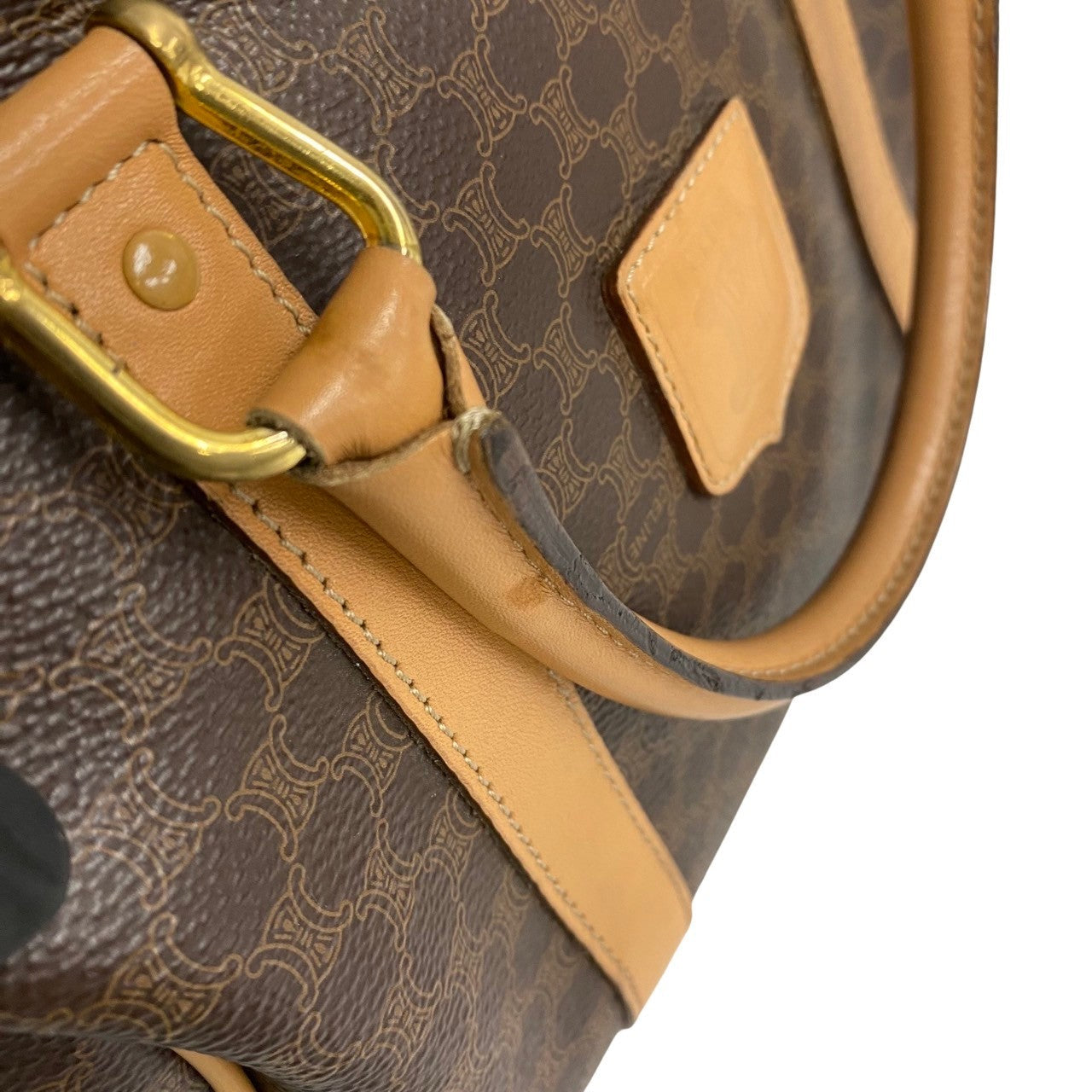 Celine Handbag Leather, Pvc Brown Macadam Blason Triomphe Pattern Women(Unisex)