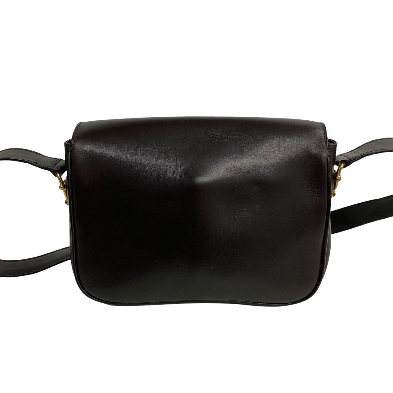 Celine Shoulder Bag Leather Brown Horsebit Women