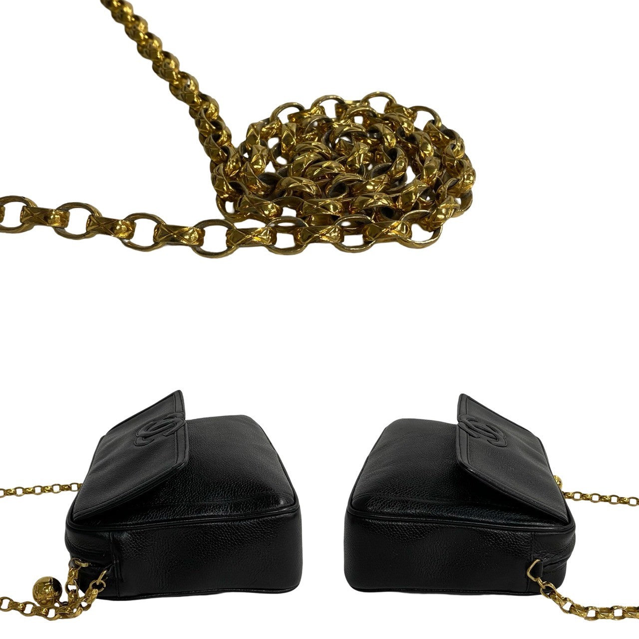 Chanel Shoulder Bag Matt Caviar Skin Black Women