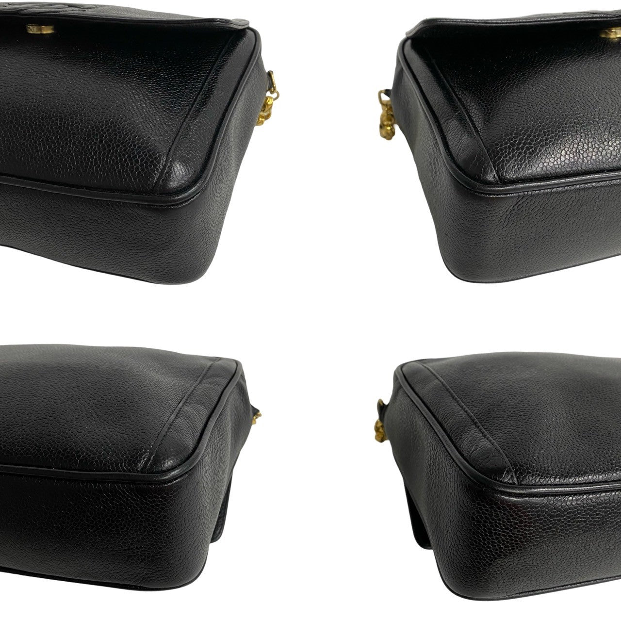 Chanel Shoulder Bag Matt Caviar Skin Black Women